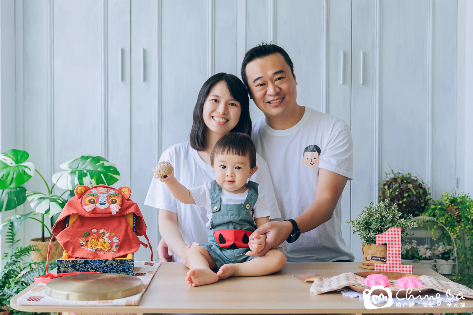 牛牛的台中小家庭抓周拍攝現場