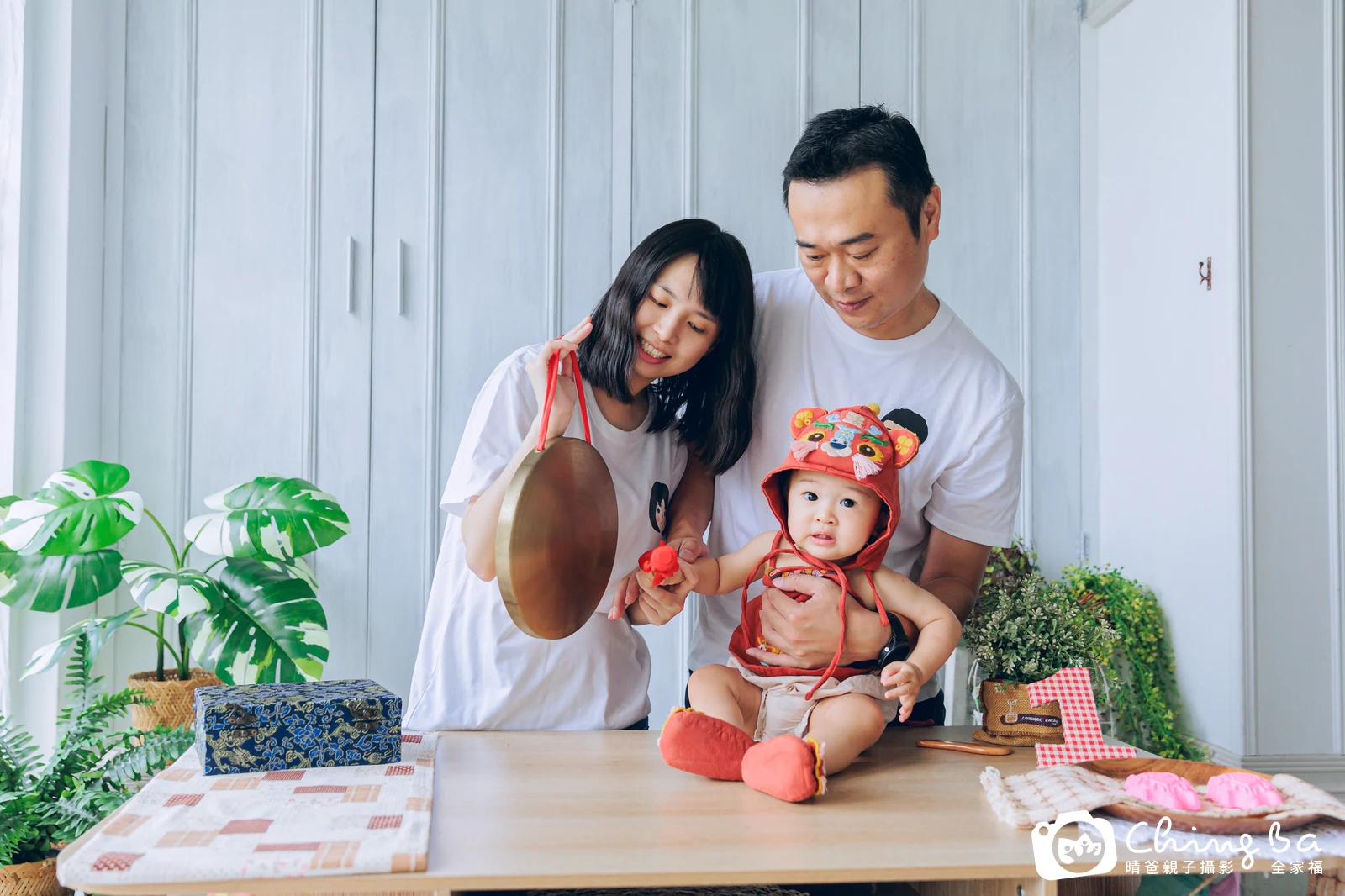 牛牛的台中小家庭抓周拍攝現場