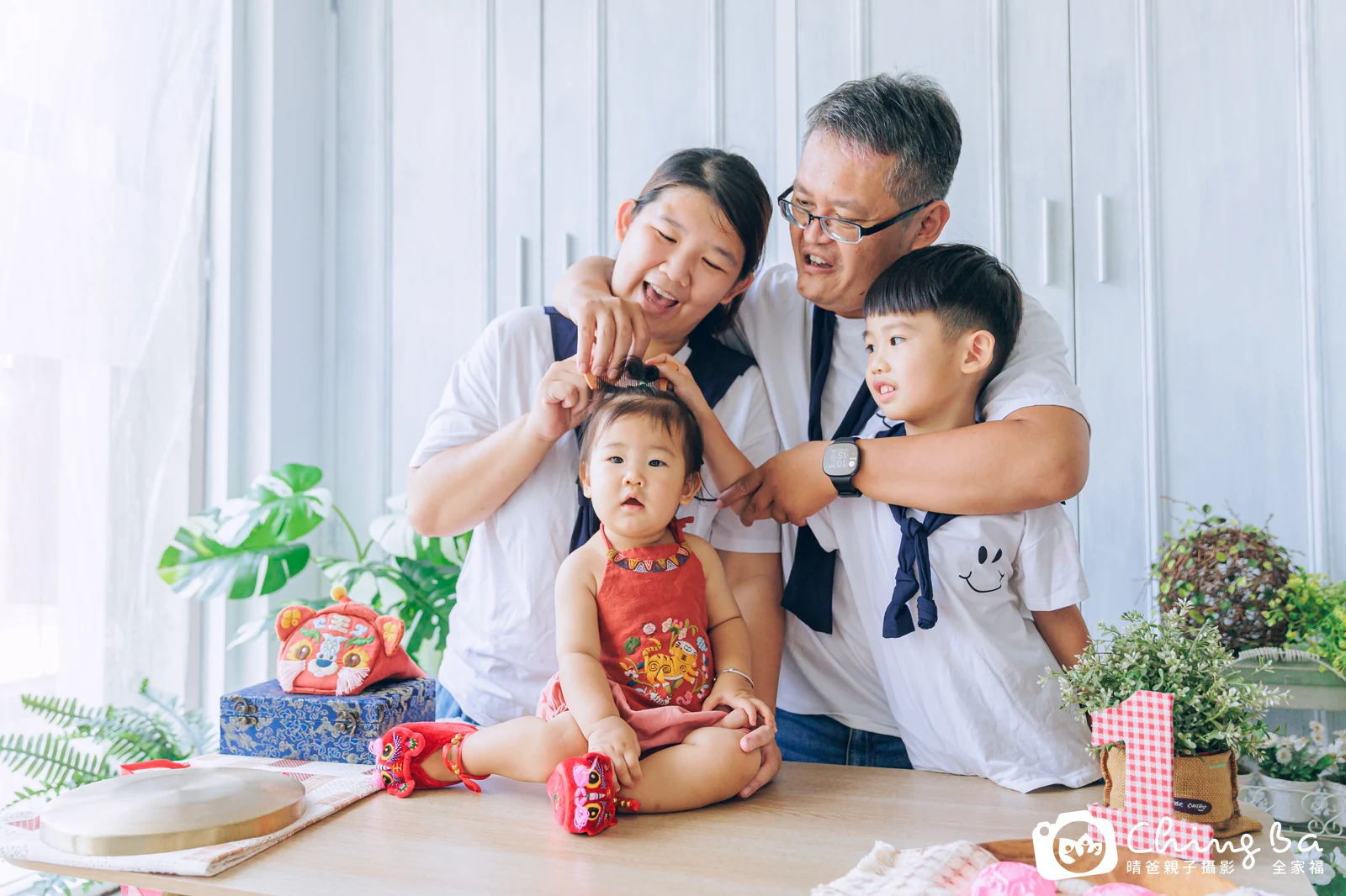 嘟嘟的台中小家庭抓周拍攝現場