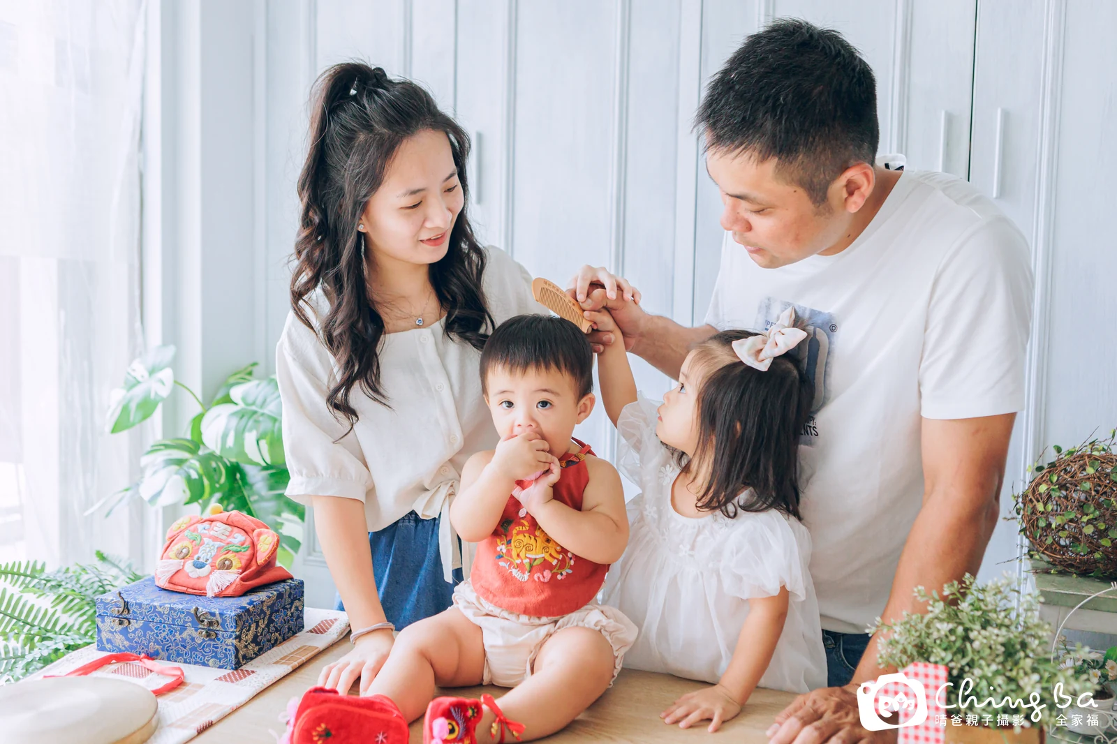 圈圈的台中小家庭抓周拍攝現場