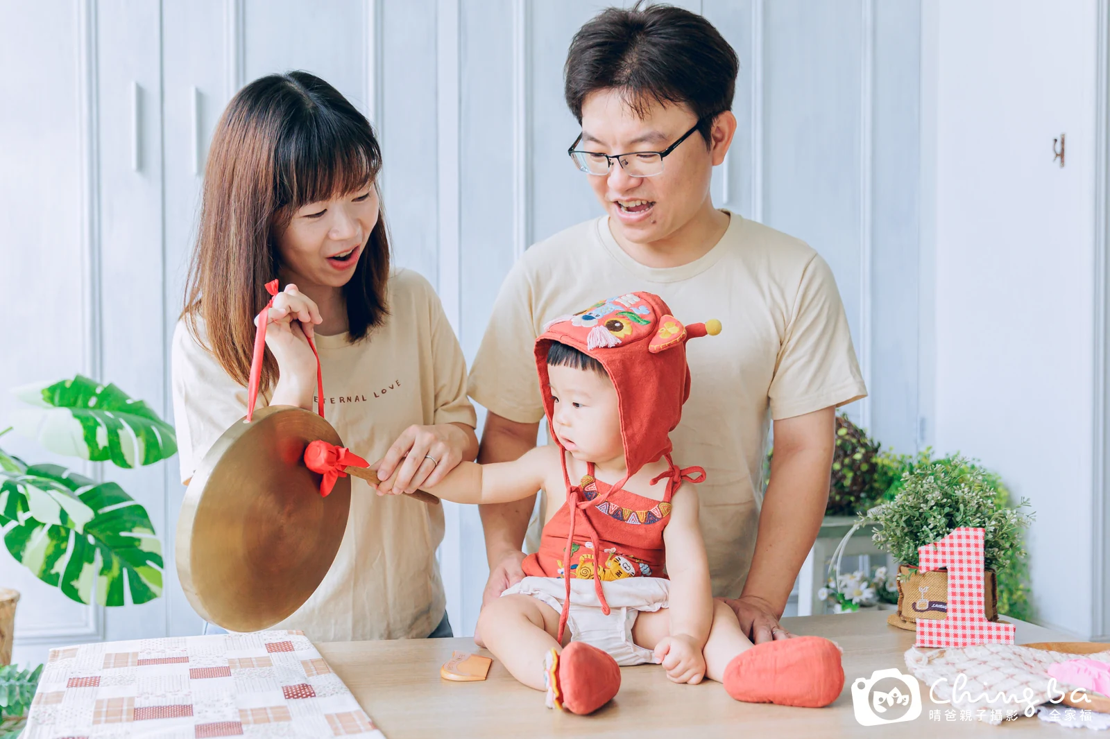 其其的台中小家庭抓周拍攝現場