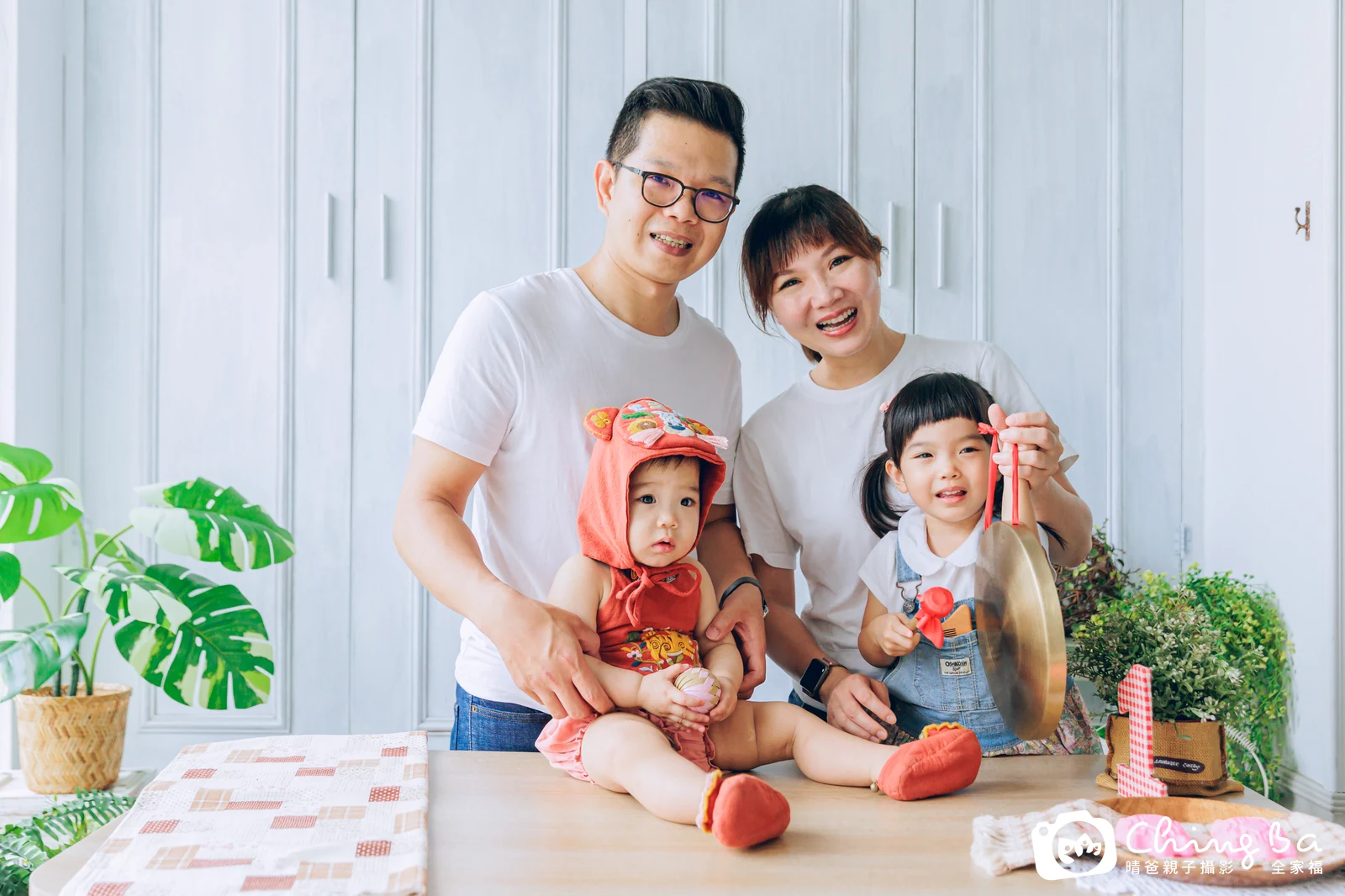 芸的台中小家庭抓周拍攝現場