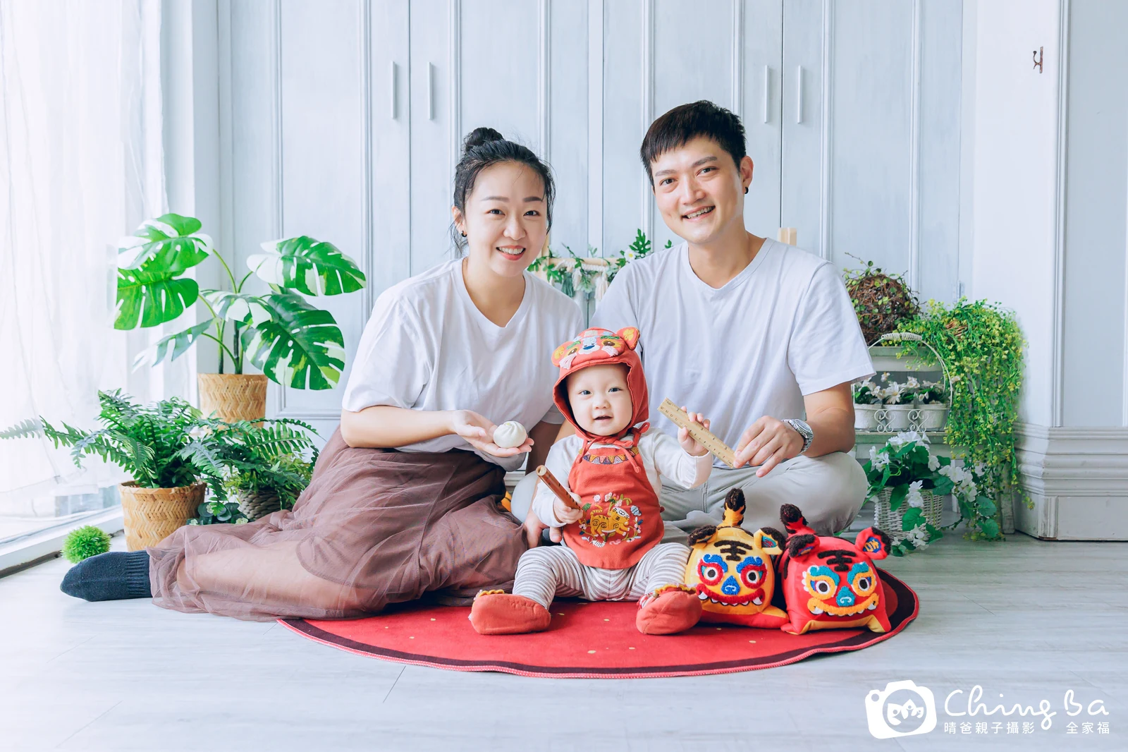 輔的台中小家庭抓周拍攝現場