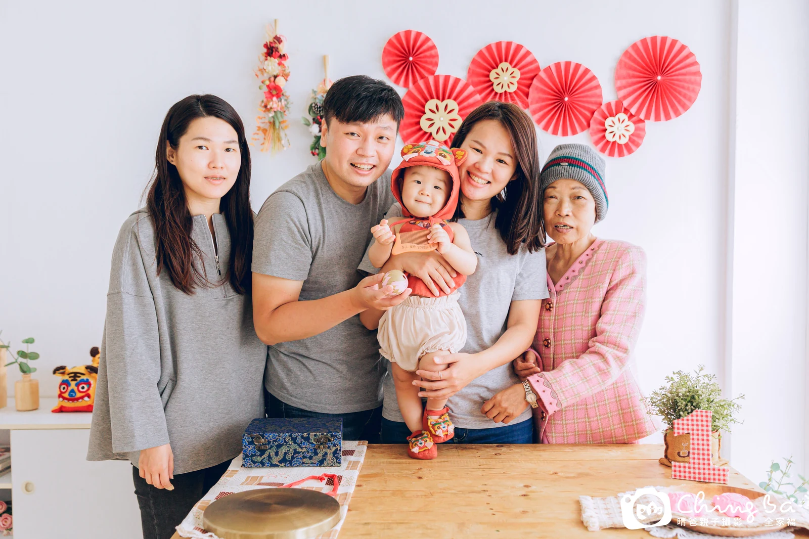 豆奶的台中小家庭抓周拍攝現場