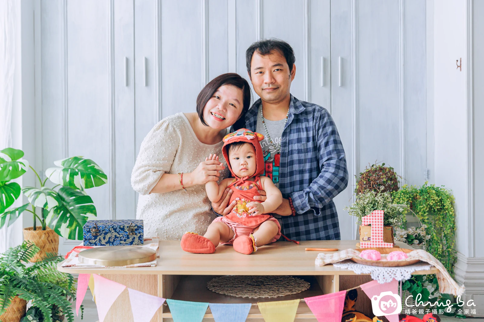 MOMO的台中小家庭抓周拍攝現場
