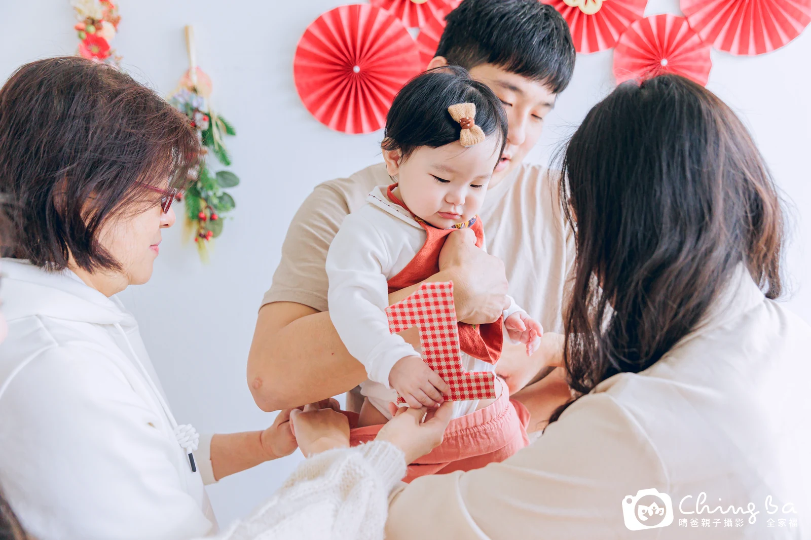 小布丁的台中小家庭抓周拍攝現場