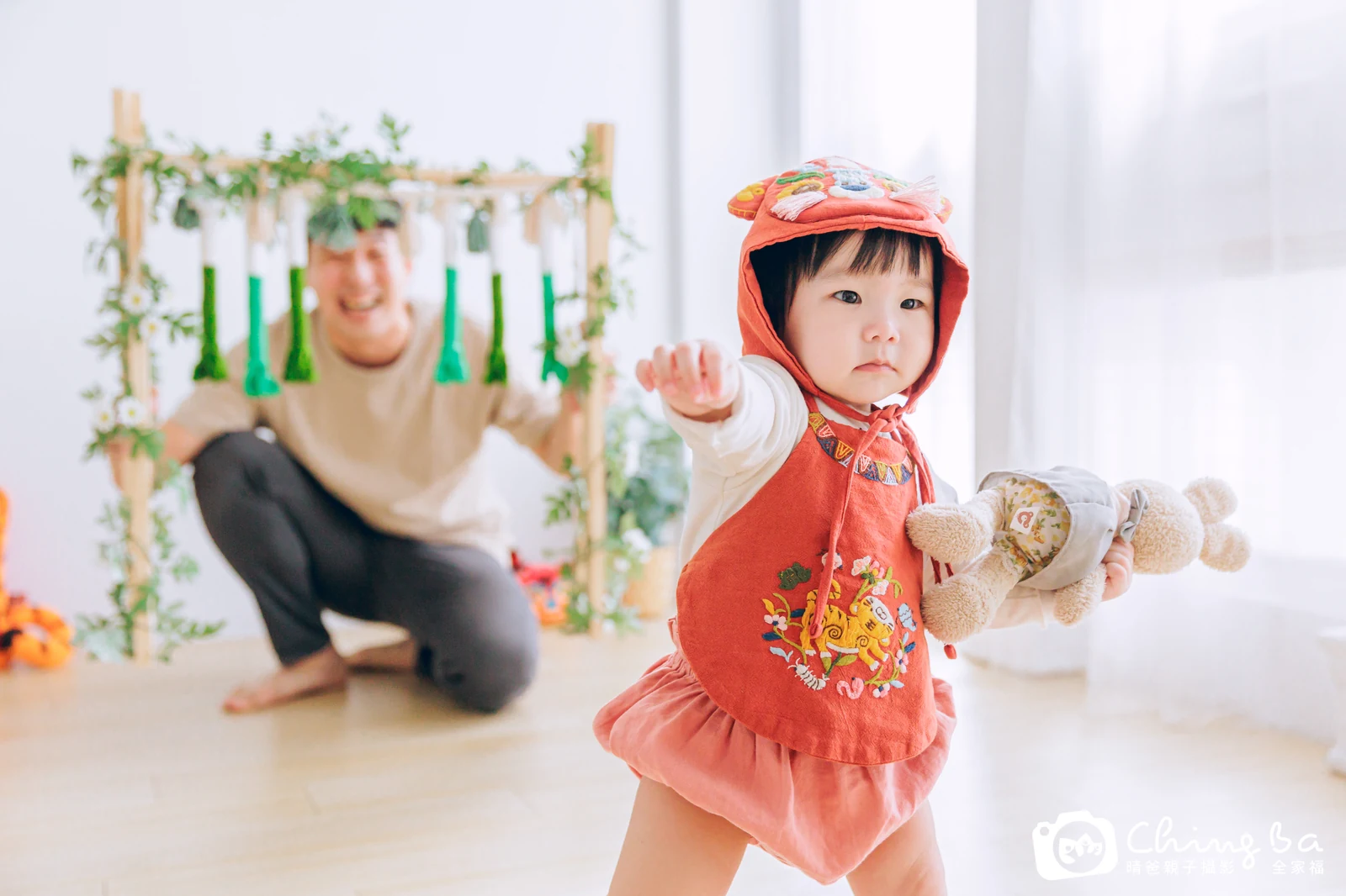 小布丁的台中小家庭抓周拍攝現場