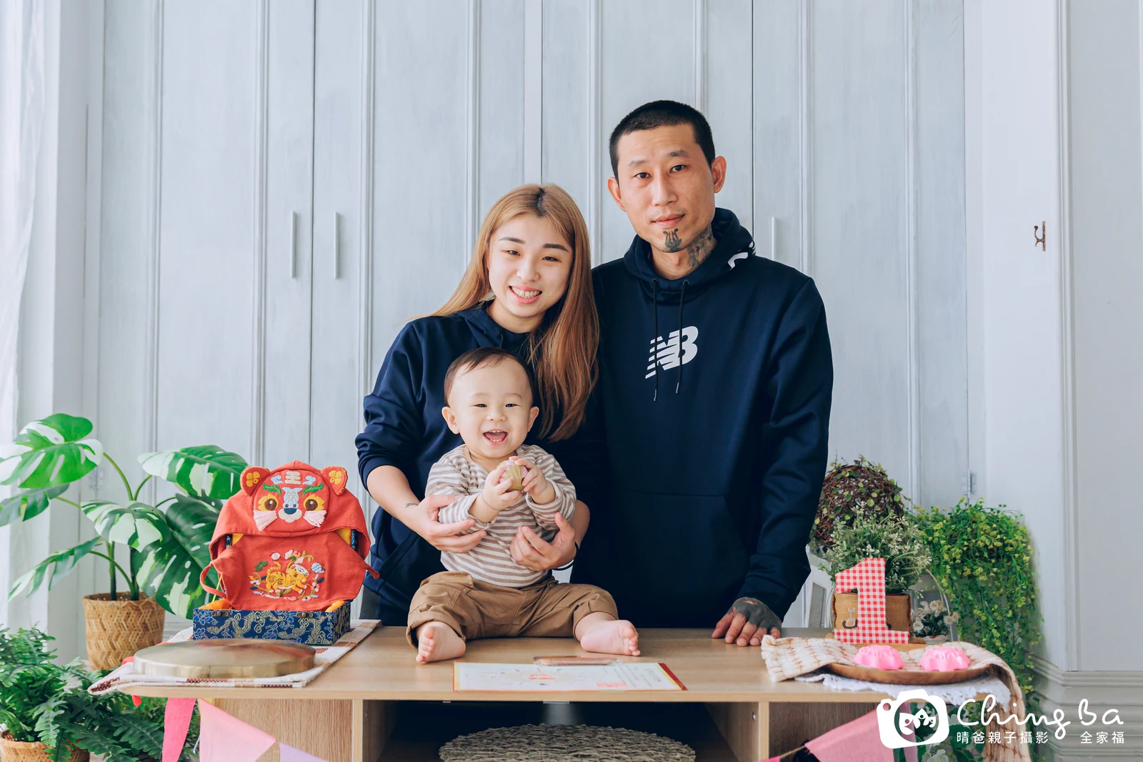 言在台中拍小家庭抓周的珍貴一刻