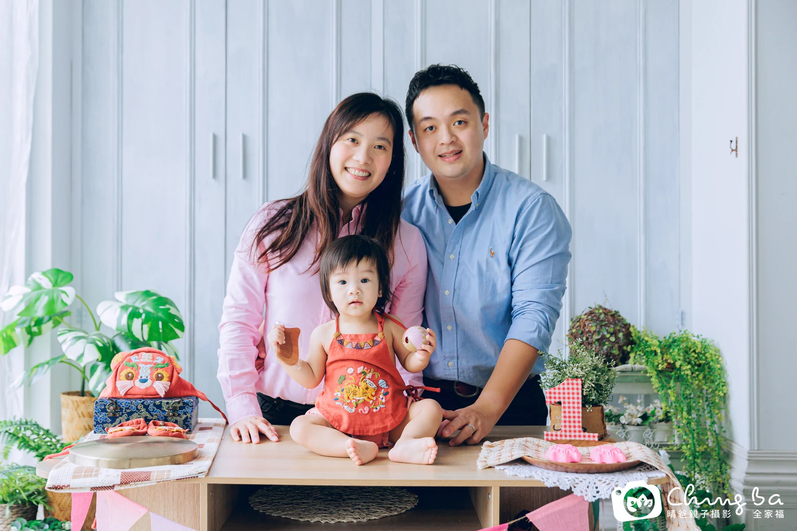 小璦的台中小家庭抓周拍攝現場