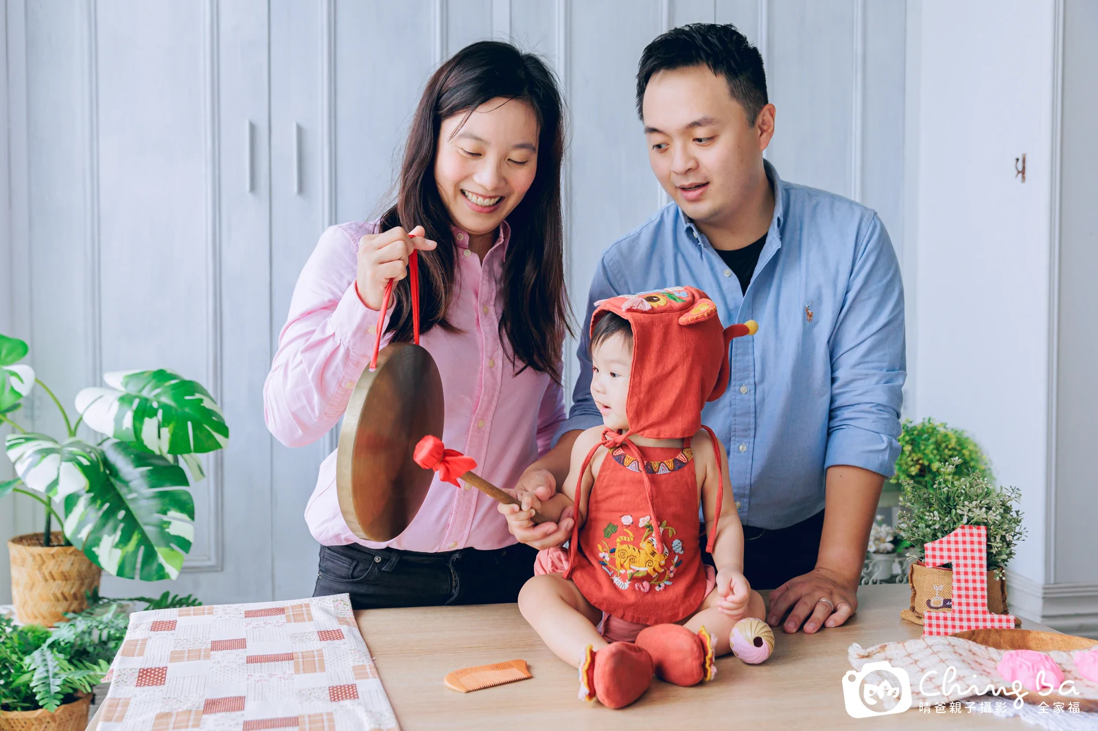 小璦的台中小家庭抓周拍攝現場