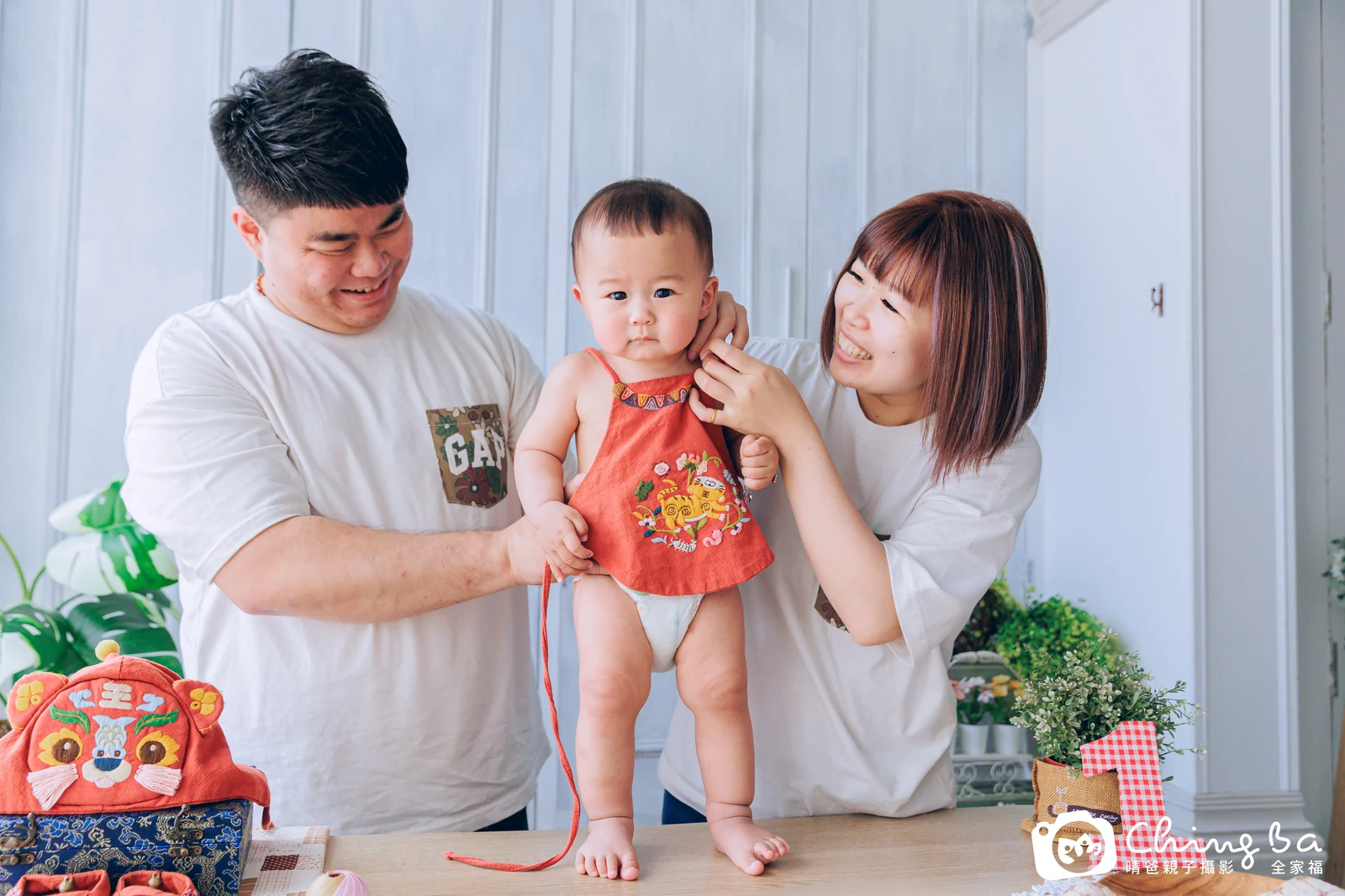 泰的台中小家庭抓周拍攝現場