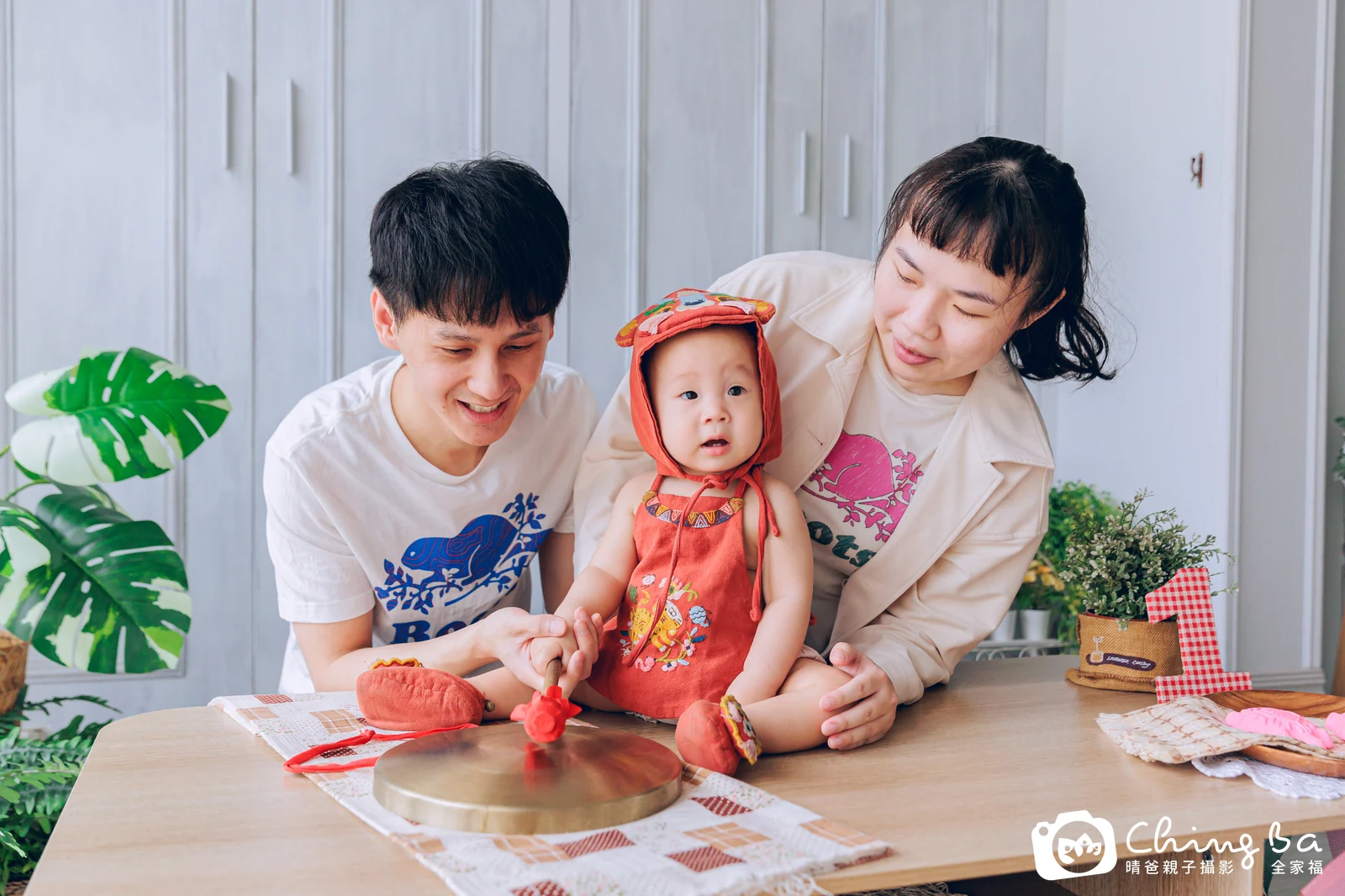 禾的台中小家庭抓周拍攝現場