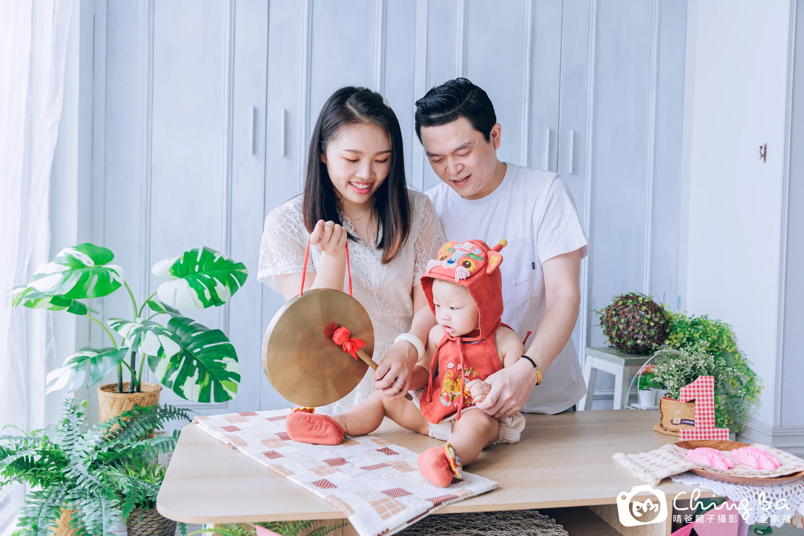 杉的台中小家庭抓周拍攝現場