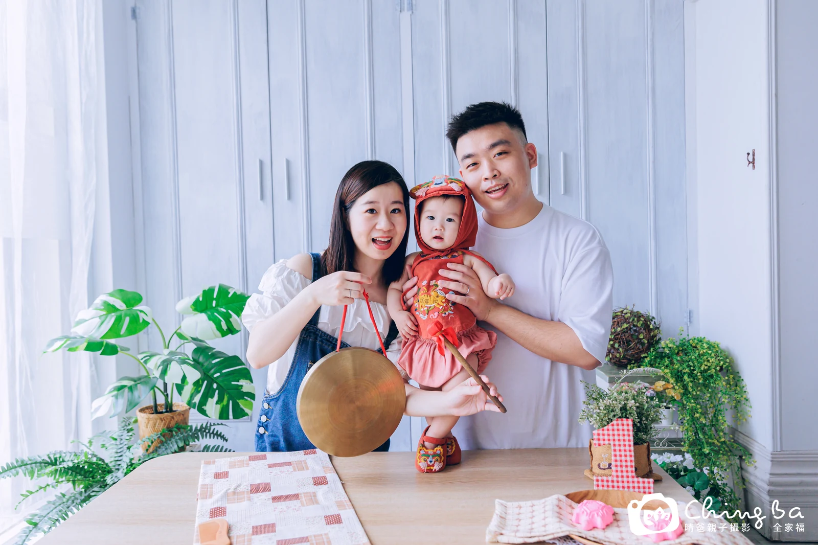 小菠蘿的台中小家庭抓周拍攝現場