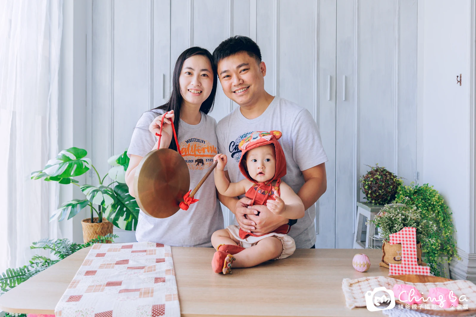 呼呼的台中小家庭抓周拍攝現場