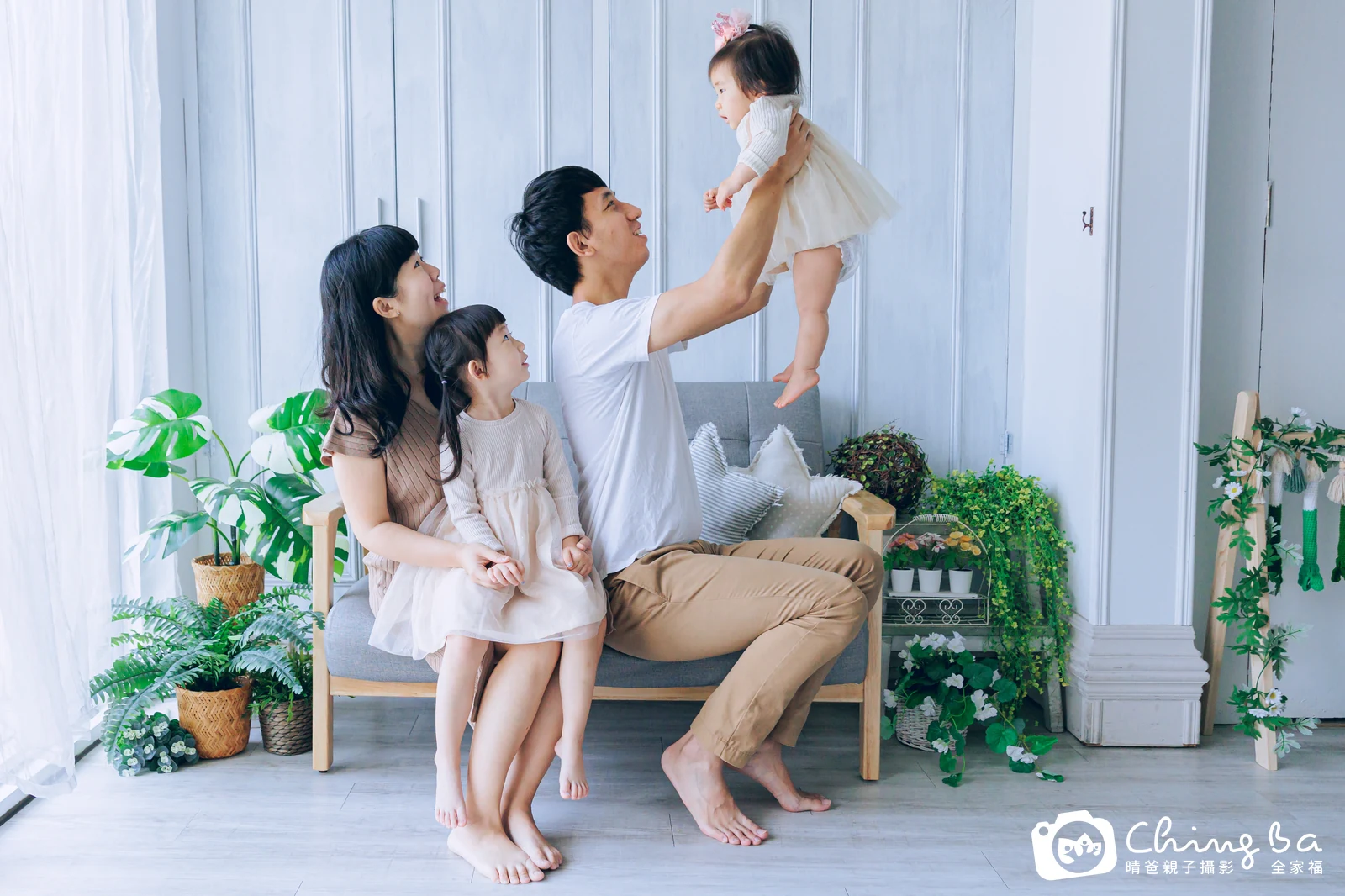 安的台中小家庭抓周拍攝現場