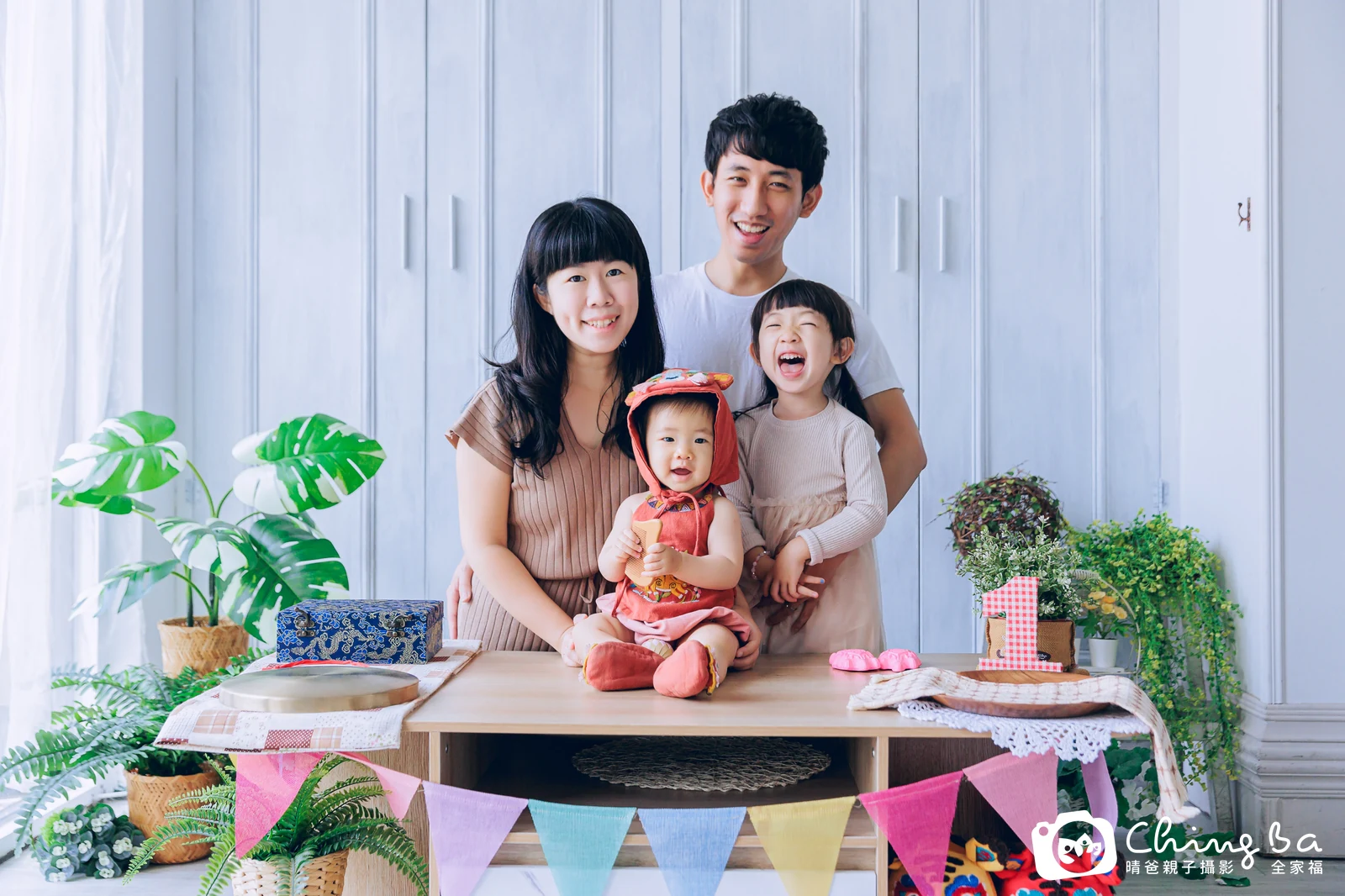安的台中小家庭抓周拍攝現場
