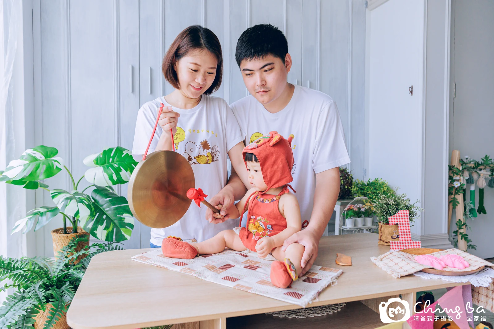 傑的台中小家庭抓周拍攝現場