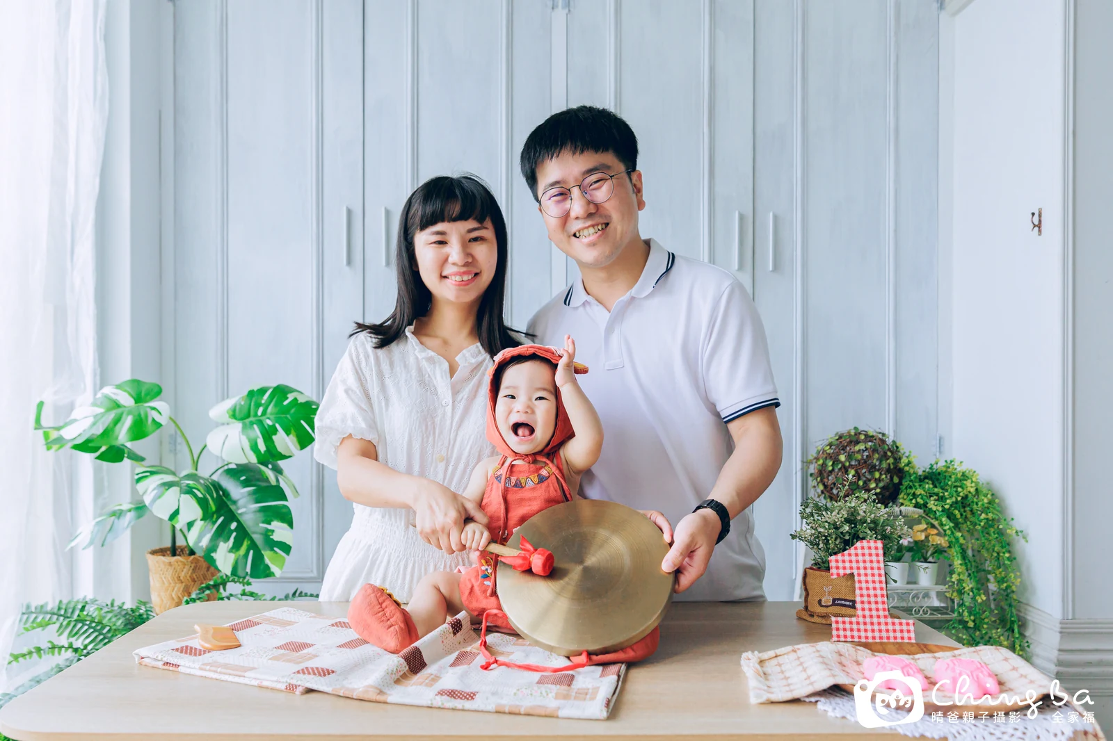 寧寧的台中小家庭抓周拍攝現場