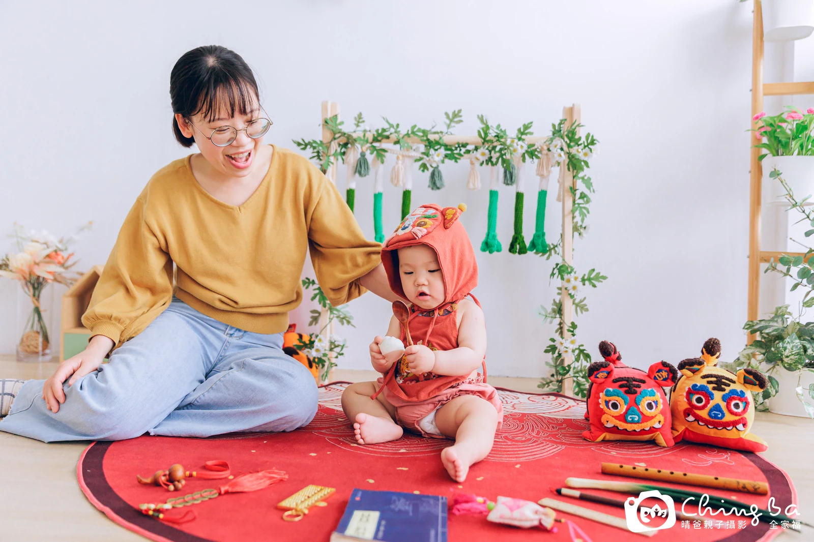 芯芯的台中小家庭抓周拍攝現場