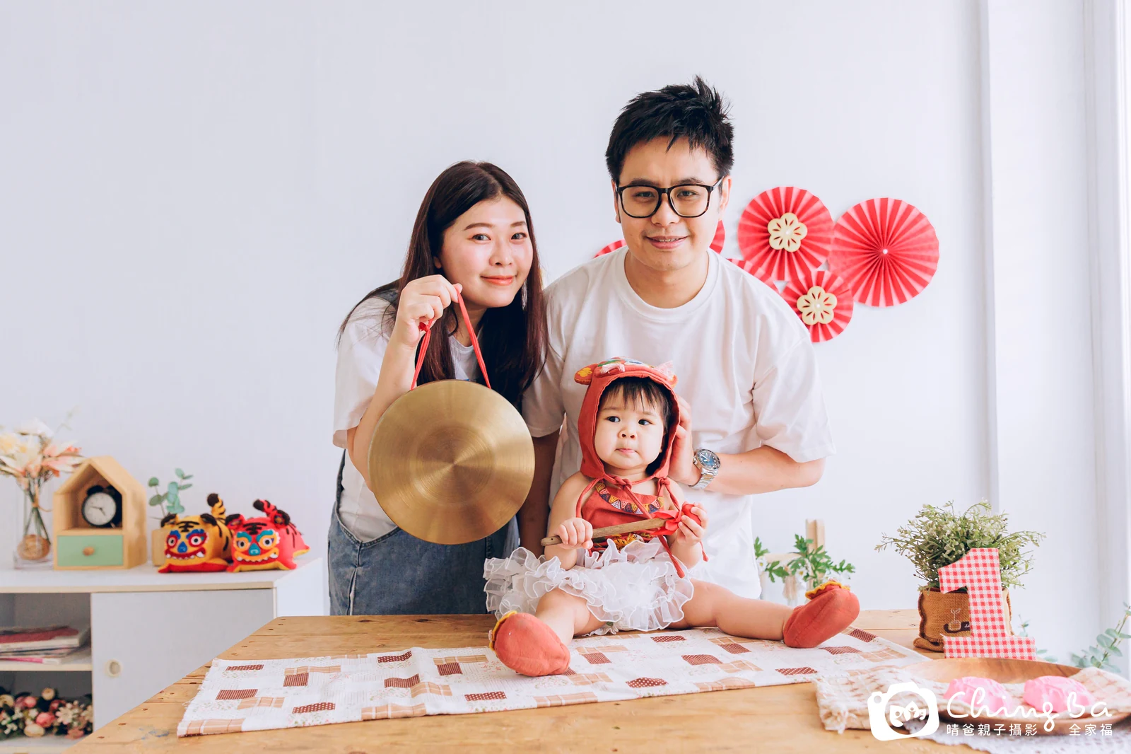 恩恩的台中小家庭抓周拍攝現場