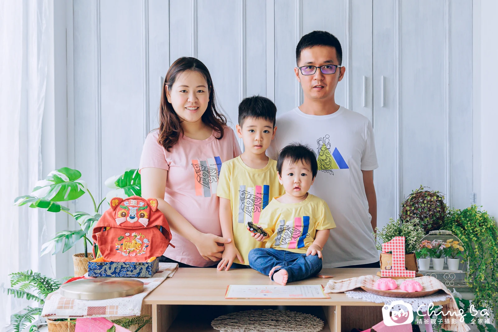 陞的台中小家庭抓周拍攝現場