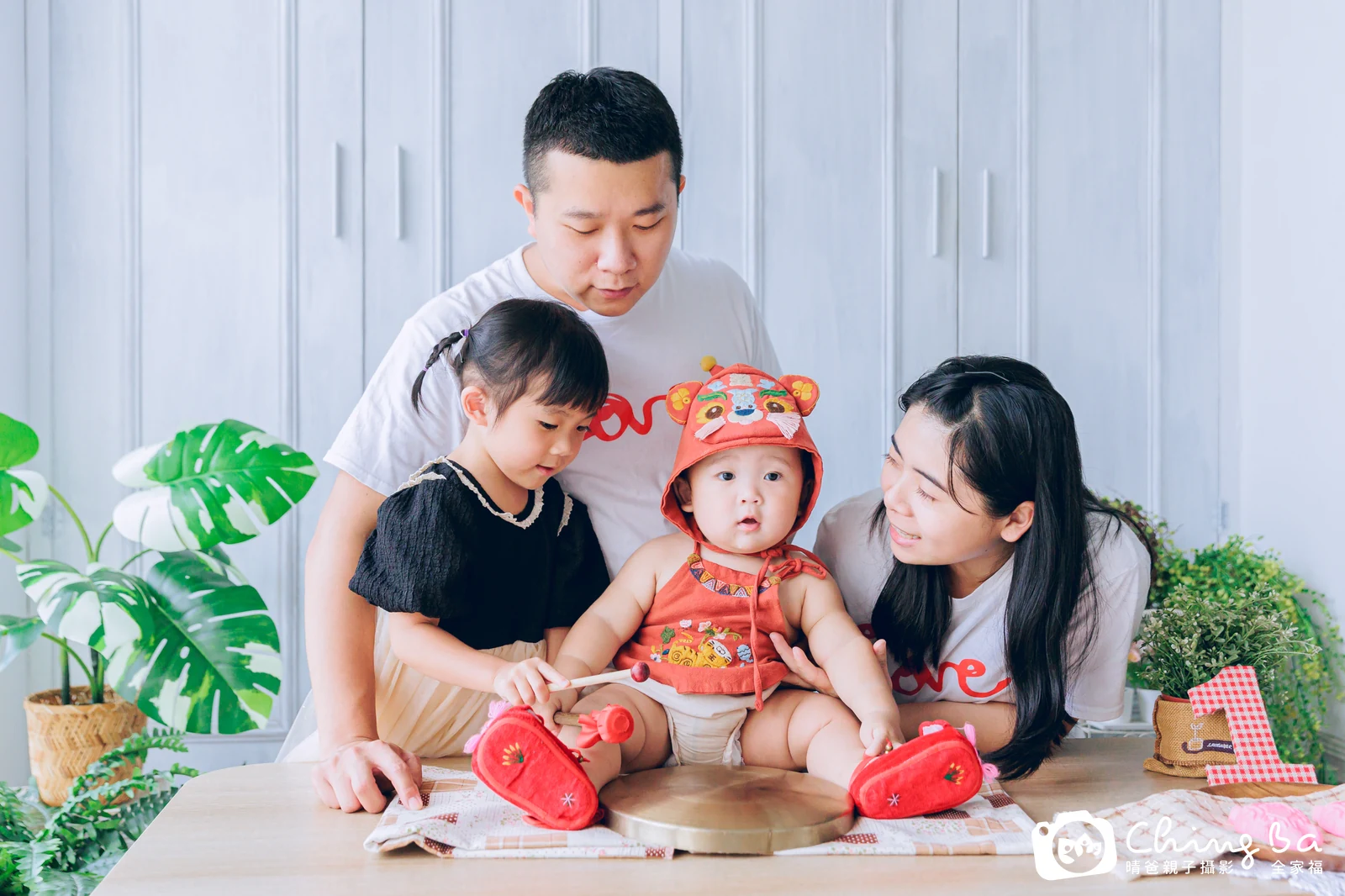 小序的台中小家庭抓周拍攝現場