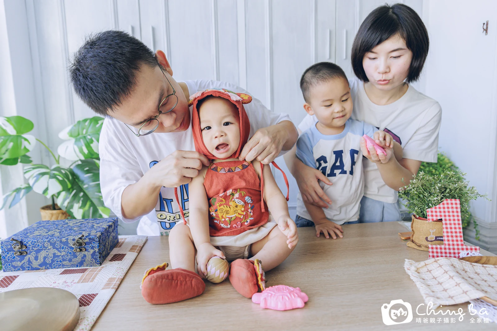 克的台中小家庭抓周拍攝現場