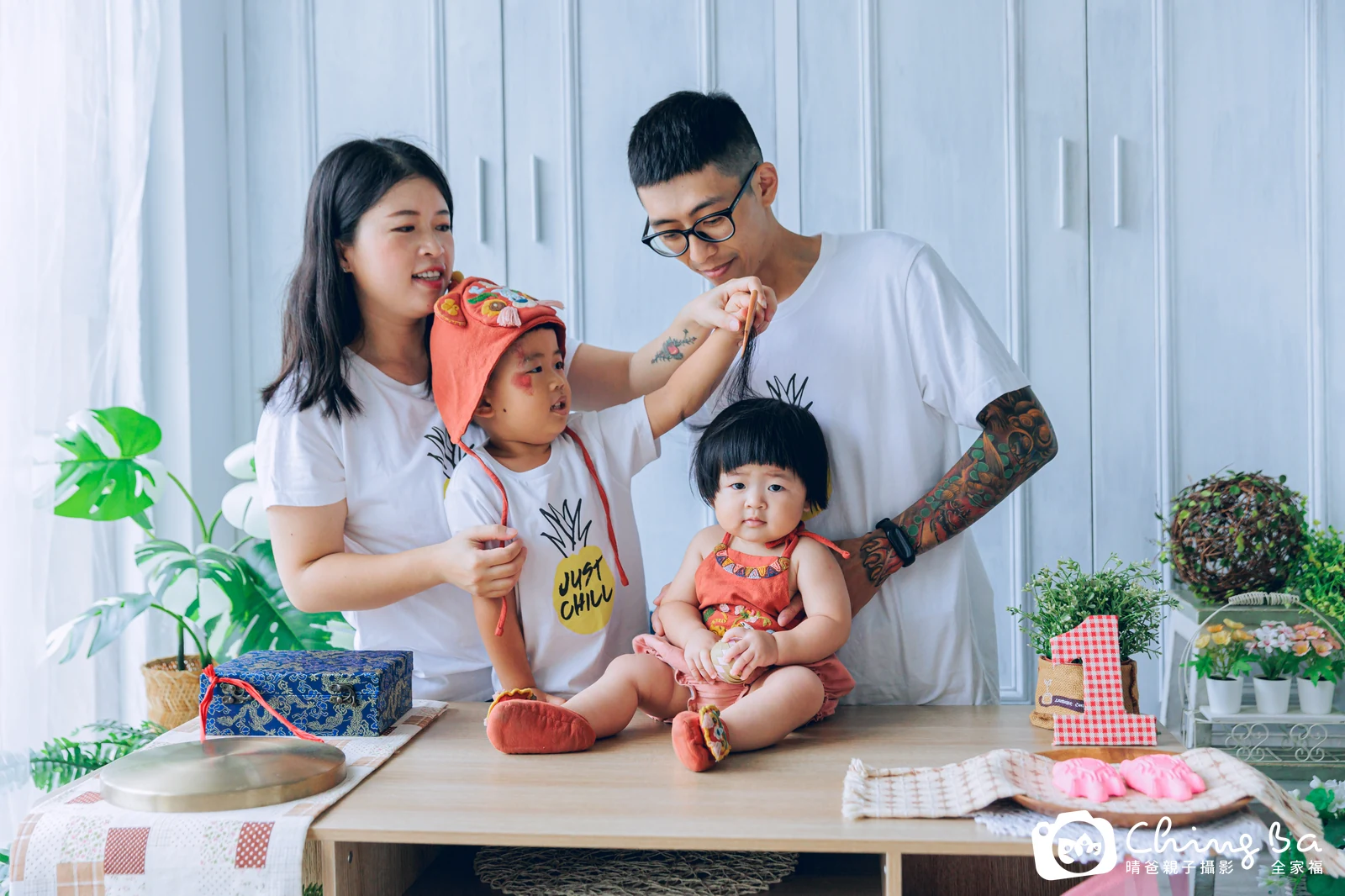 妹哥的台中小家庭抓周拍攝現場