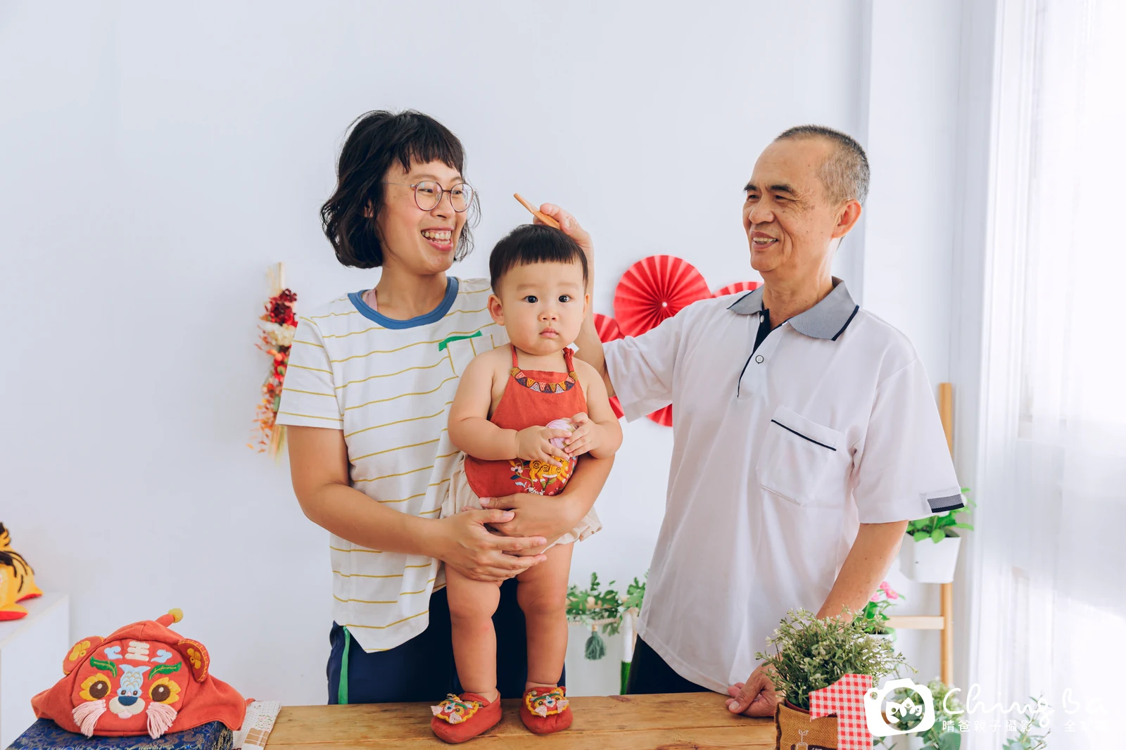 松松的台中小家庭抓周拍攝現場