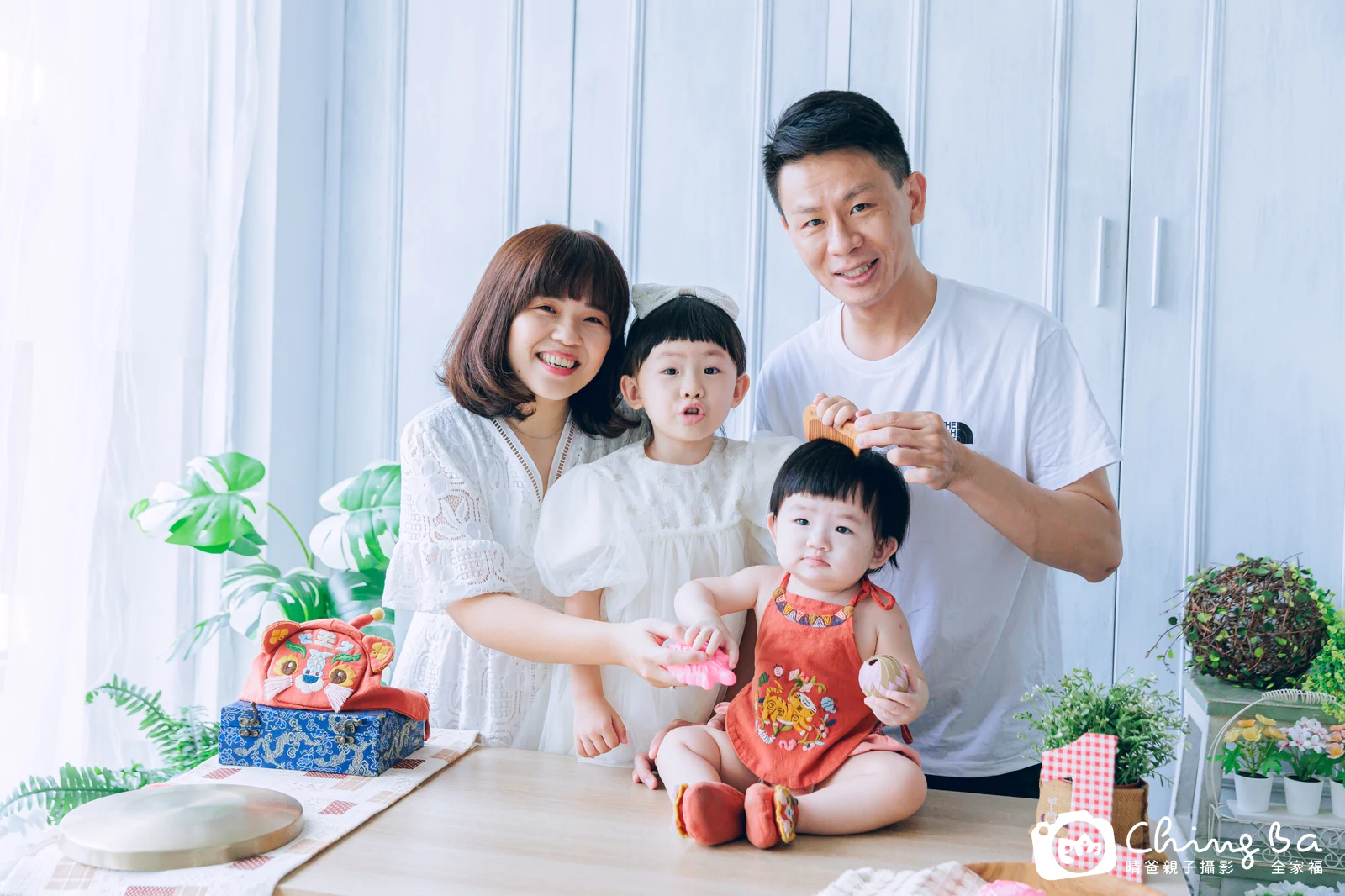棠棠的台中小家庭抓周拍攝現場