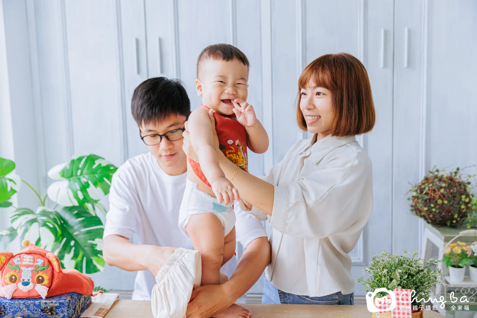 皓皓的台中小家庭抓周拍攝現場