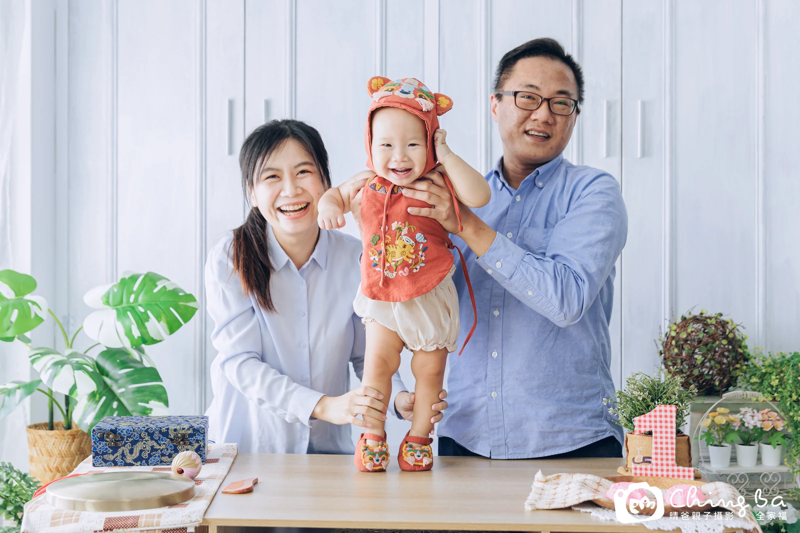 小波的台中小家庭抓周拍攝現場