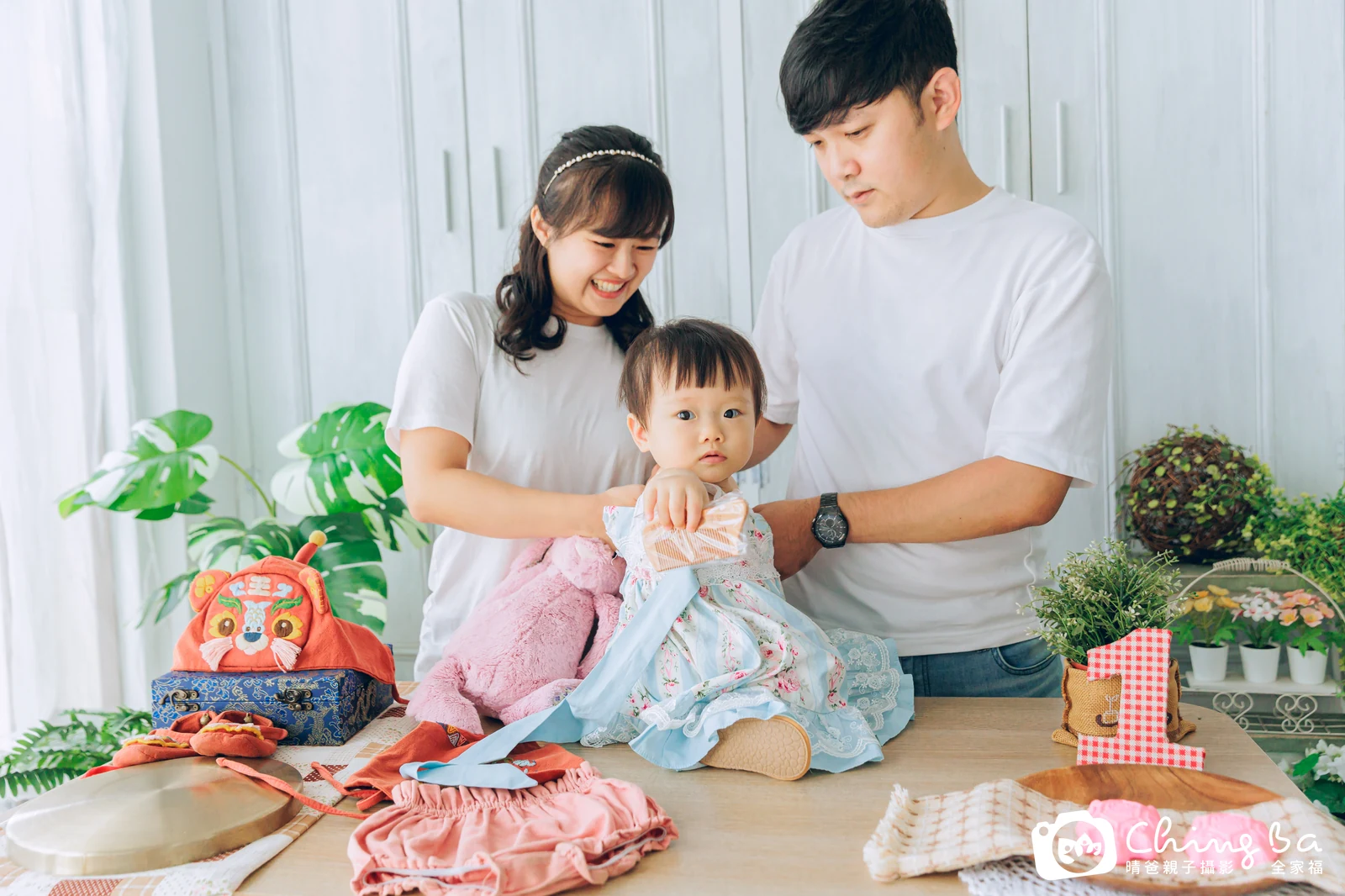 熊小妞的台中小家庭抓周拍攝現場