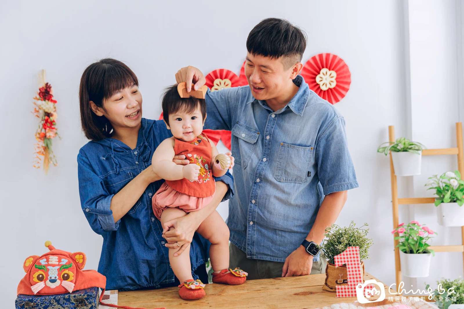 本丸的台中小家庭抓周拍攝現場