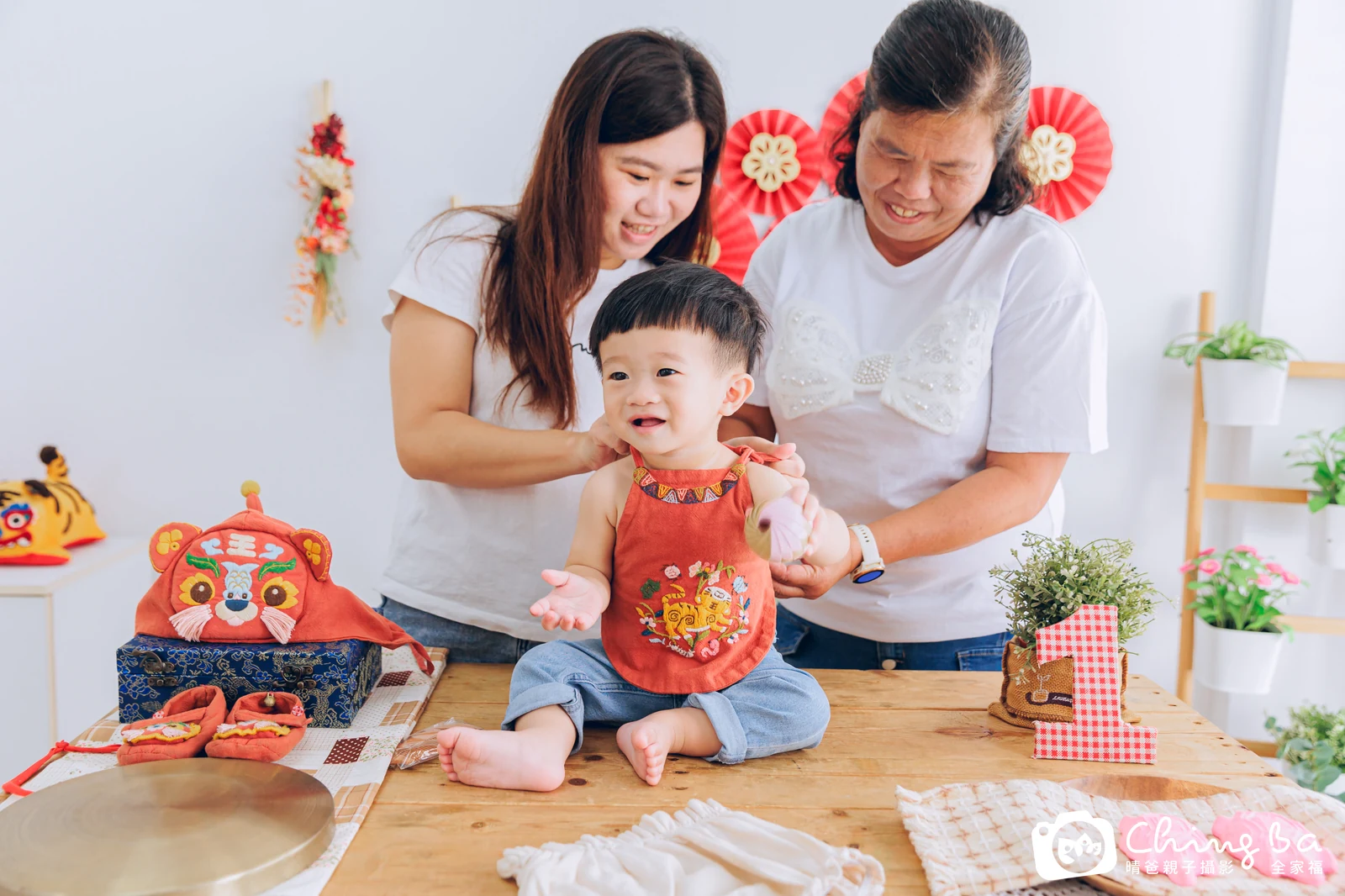 暘暘的台中小家庭抓周拍攝現場