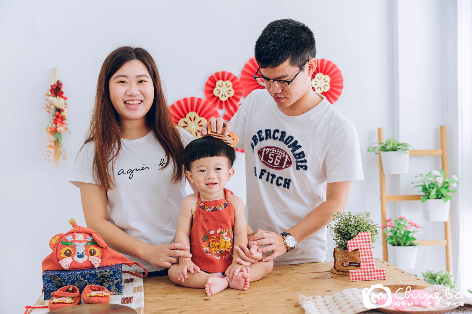 暘暘的台中小家庭抓周拍攝現場