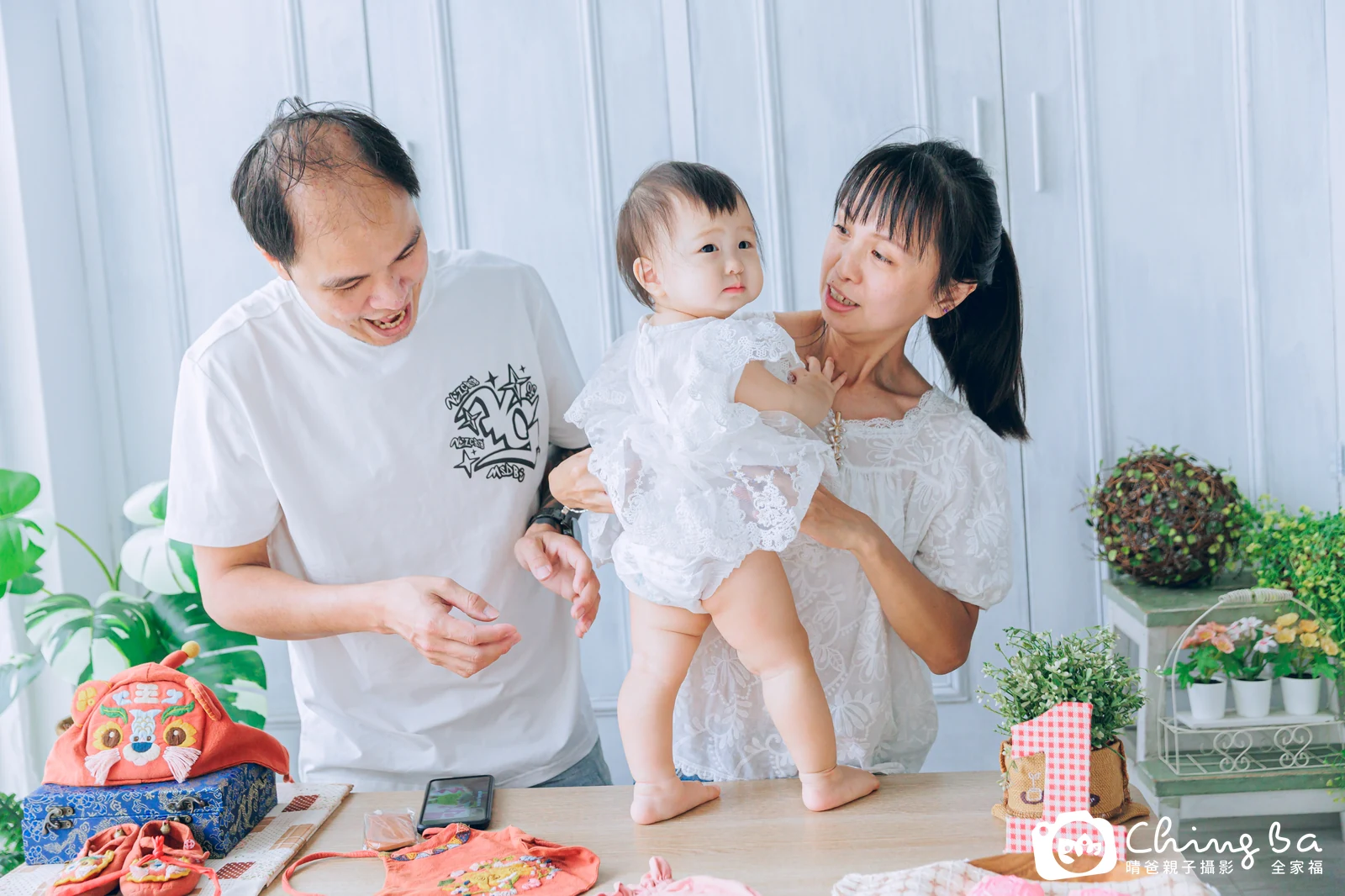 小妞妞的台中小家庭抓周拍攝現場