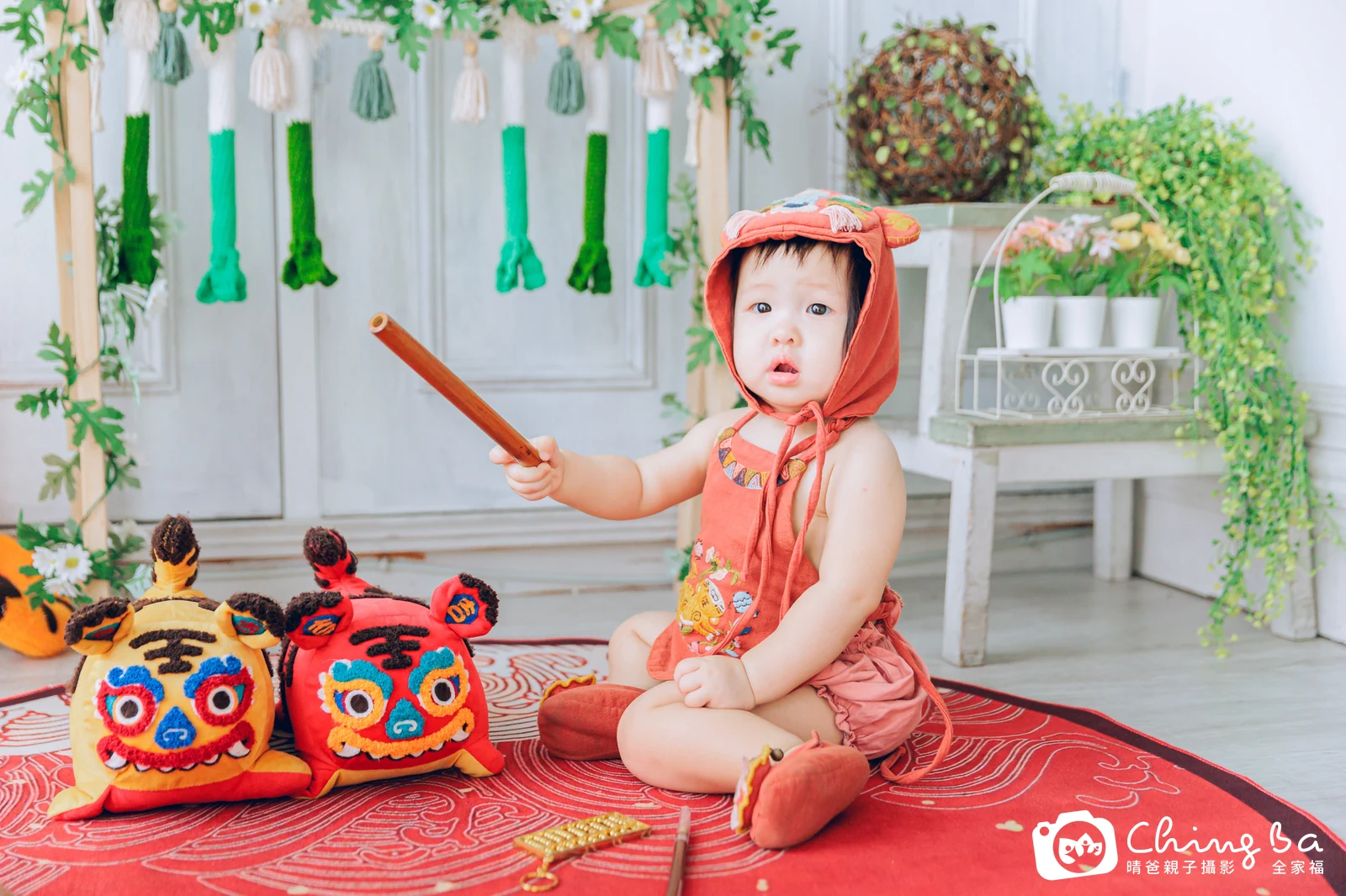 小妞妞的台中小家庭抓周拍攝現場