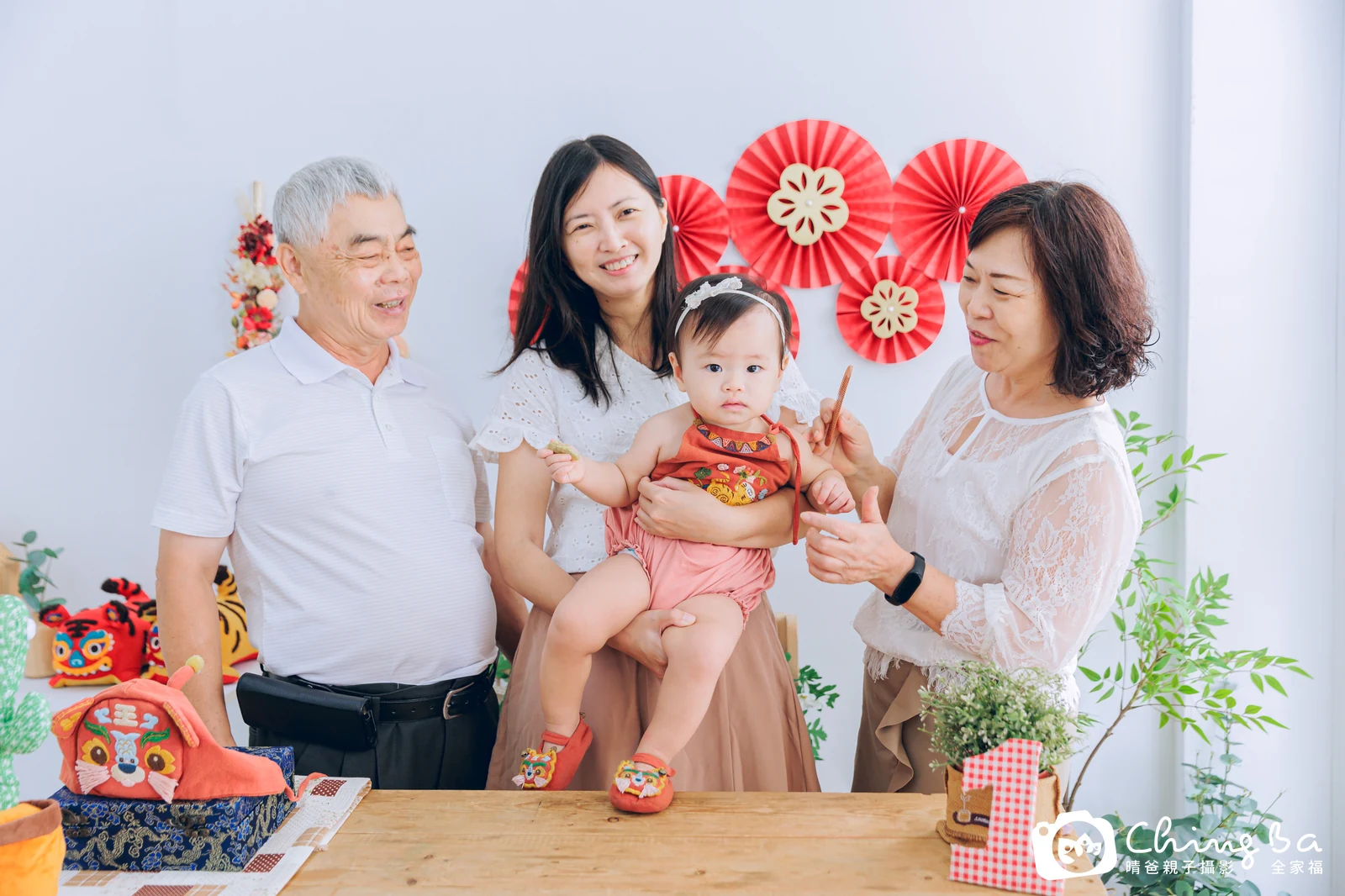 琦的台中小家庭抓周拍攝現場