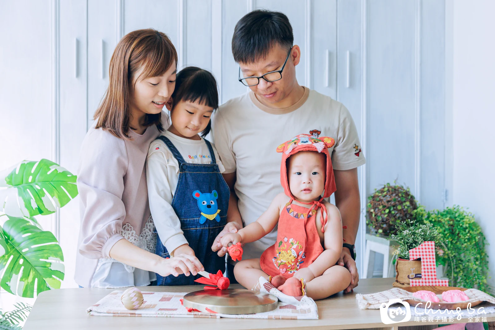 阿滴的台中小家庭抓周拍攝現場