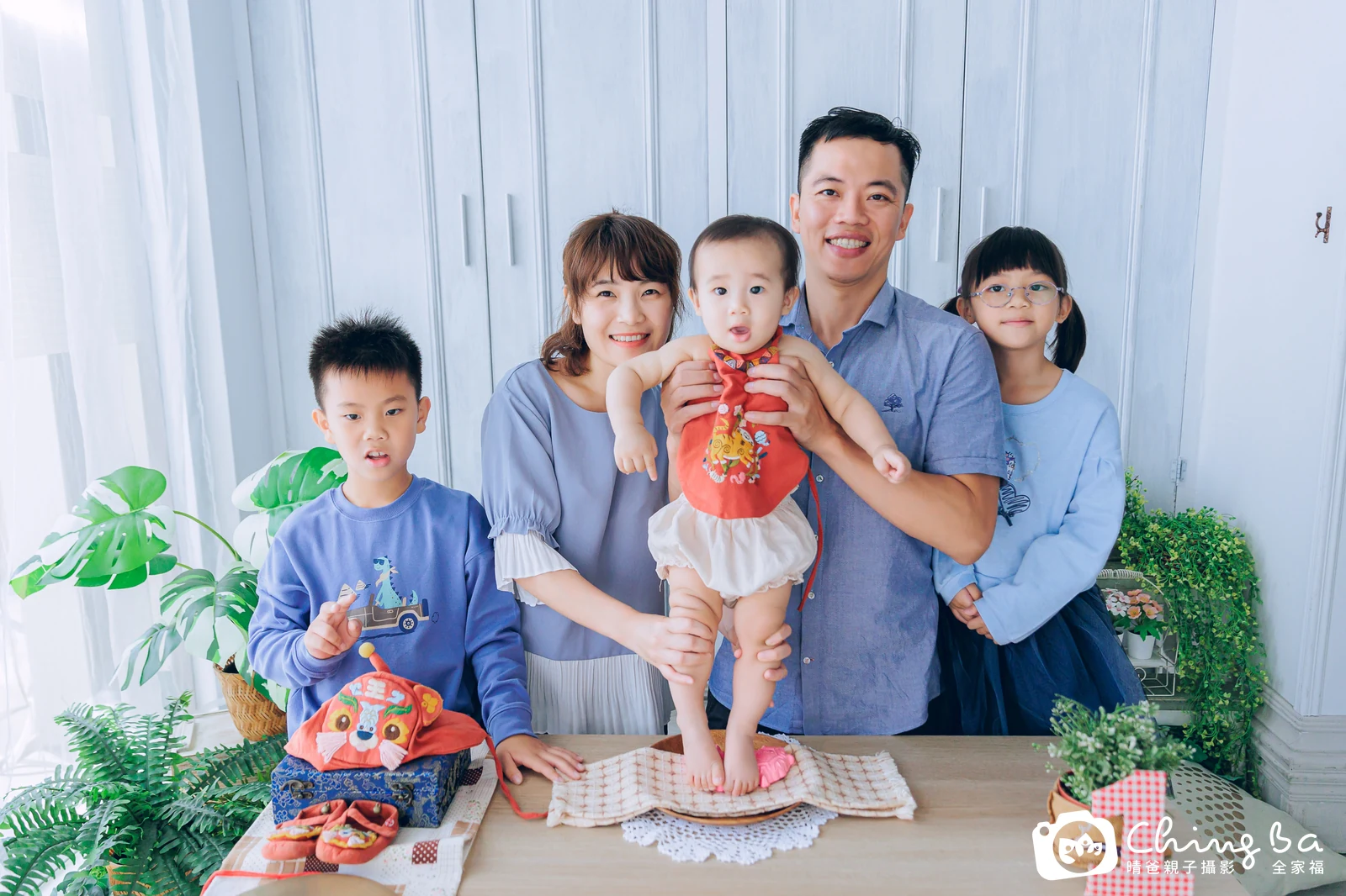 楷的台中小家庭抓周拍攝現場
