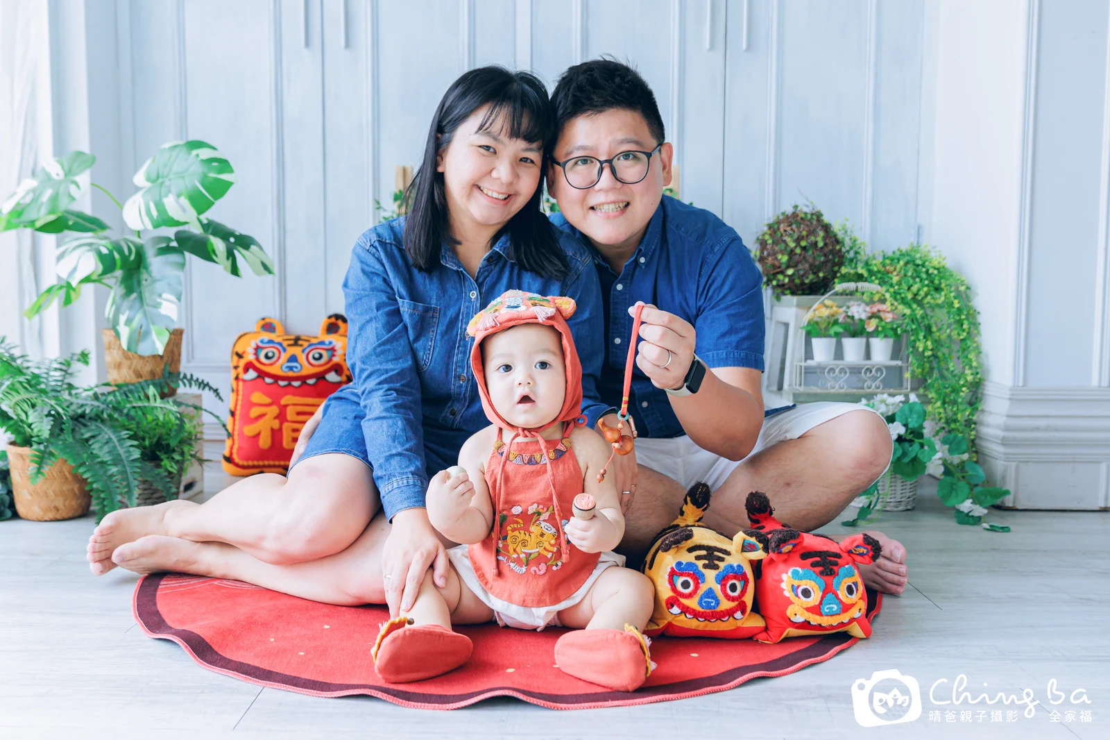 阿虎的台中小家庭抓周拍攝現場