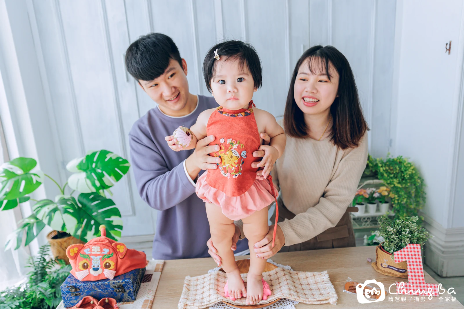 恩恩的台中小家庭抓周拍攝現場