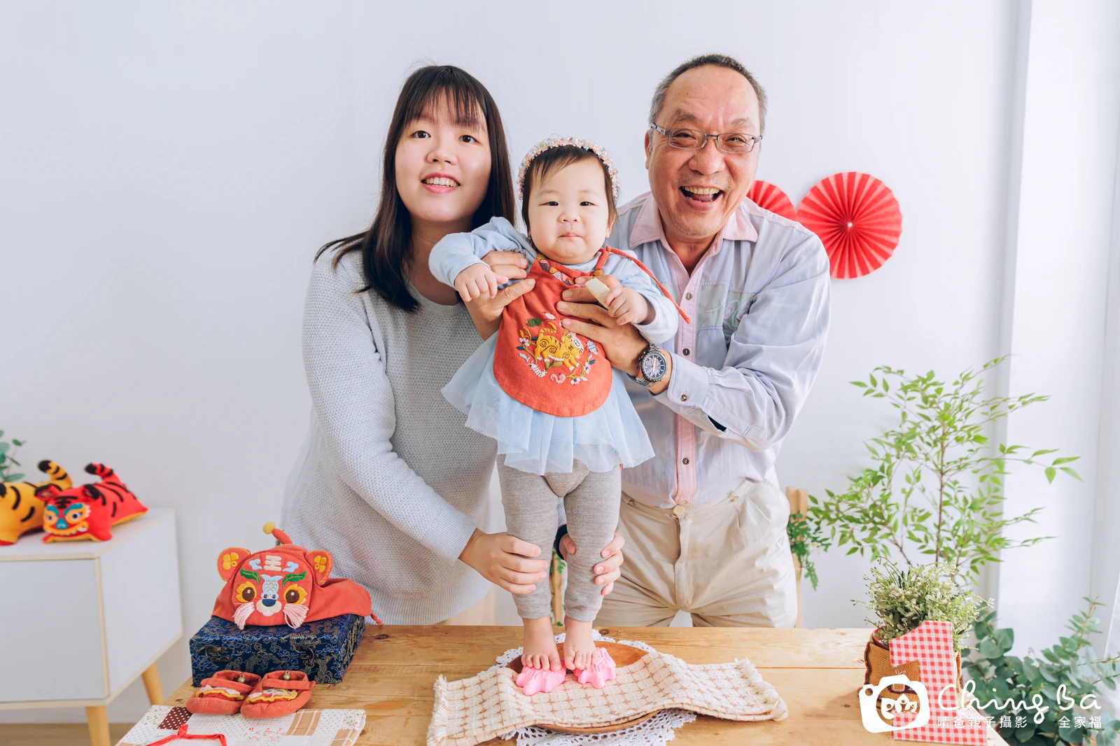 肉肉的台中小家庭抓周拍攝現場