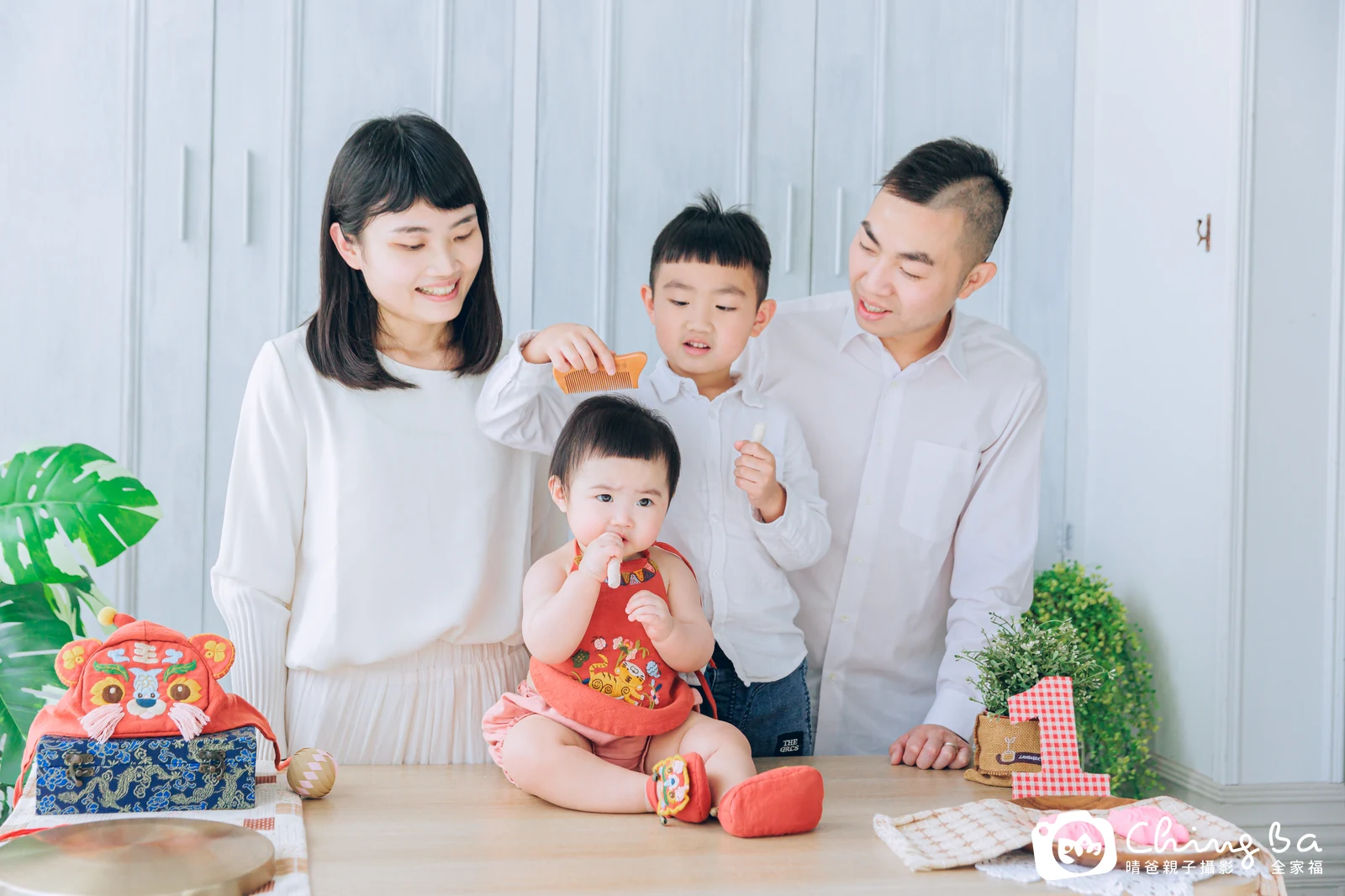 翊的台中小家庭抓周拍攝現場