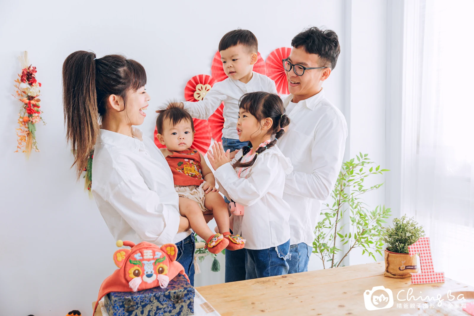 圓寶的台中小家庭抓周拍攝現場