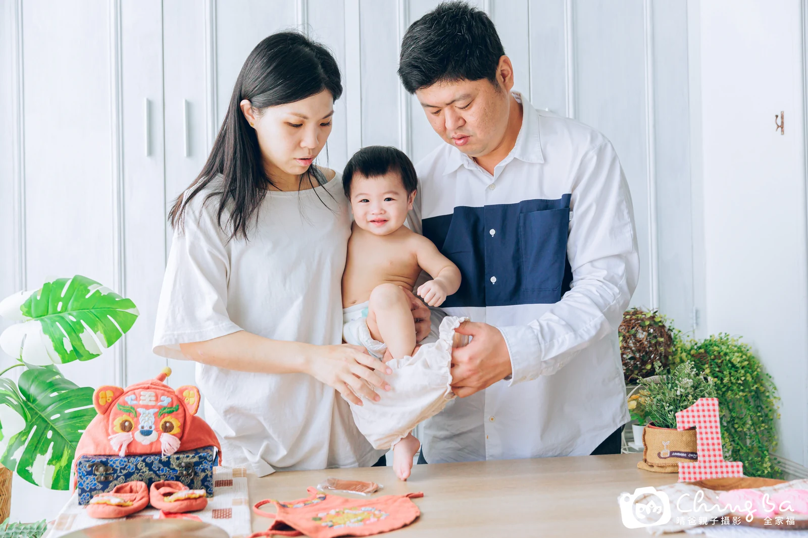 小紅馬的台中小家庭抓周拍攝現場