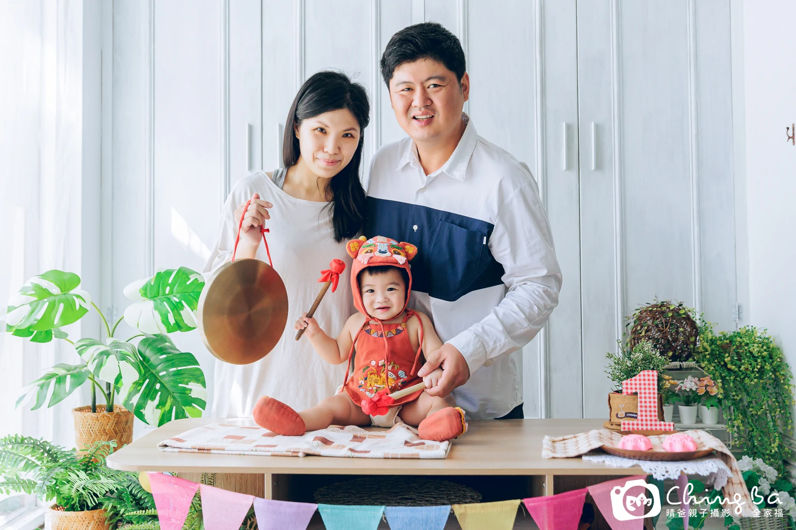 小紅馬的台中小家庭抓周拍攝現場