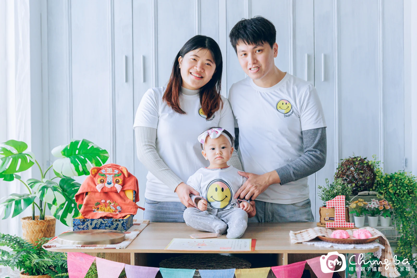 恩的台中小家庭抓周拍攝現場